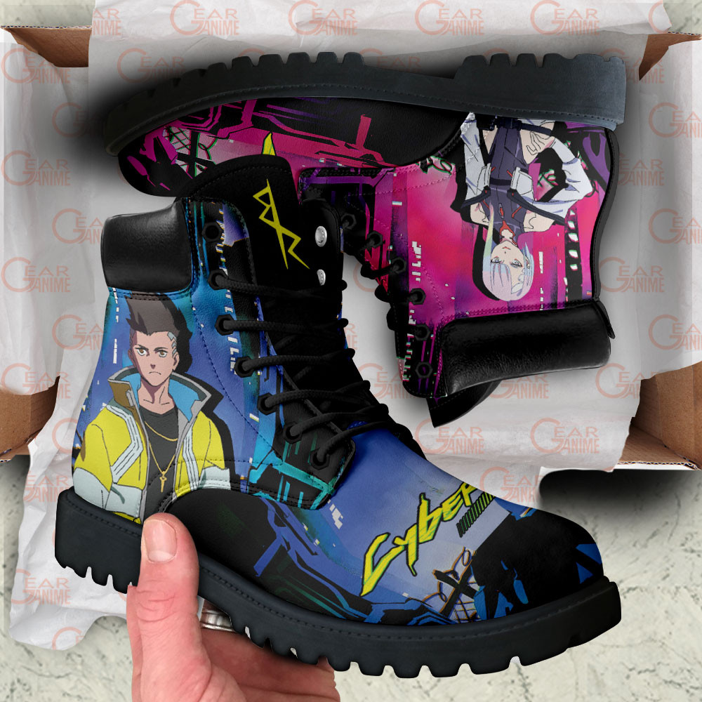 Cyberpunk Edgerunners David and Lucy Boots Anime Custom Shoes