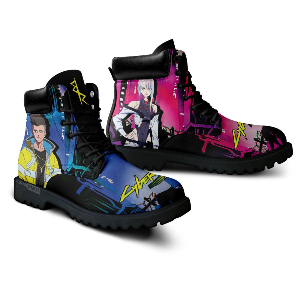 Cyberpunk Edgerunners David and Lucy Boots Anime Custom Shoes