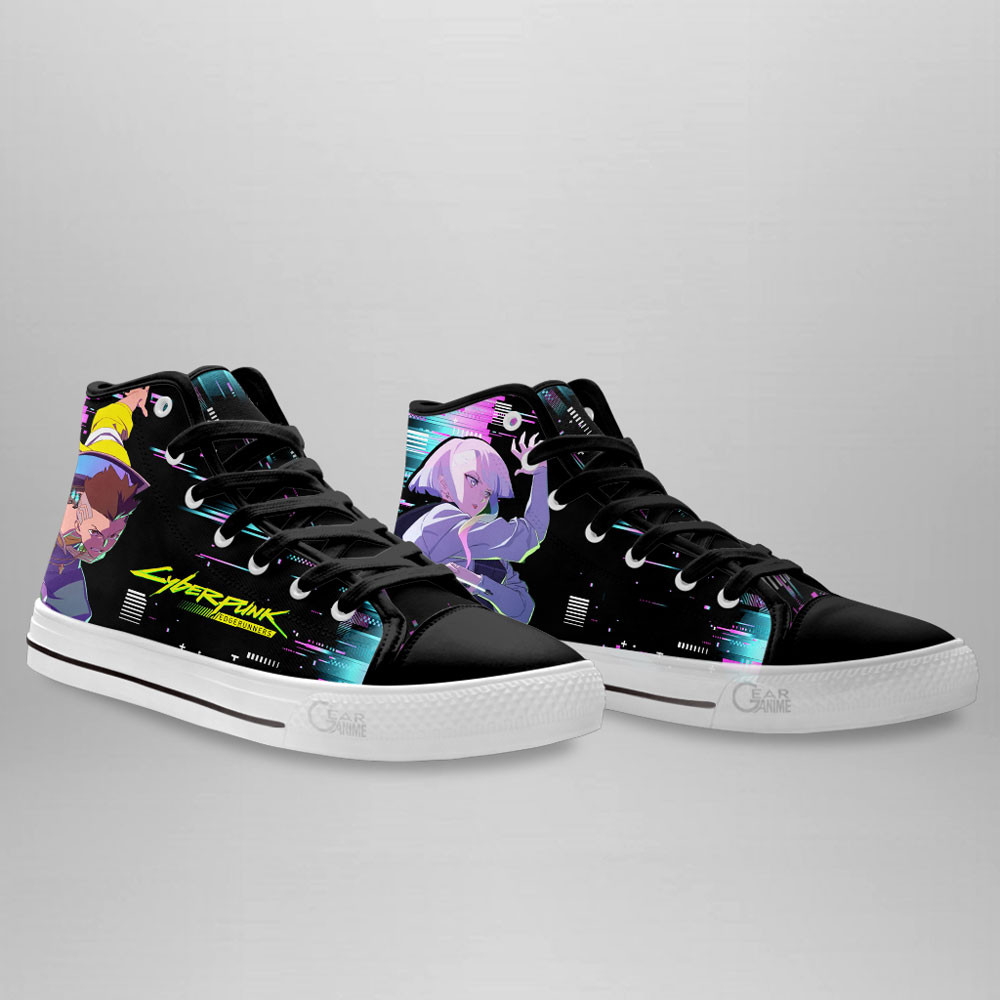 Cyberpunk Edgerunners David Martinez and Lucy Anime Custom High Top Shoes