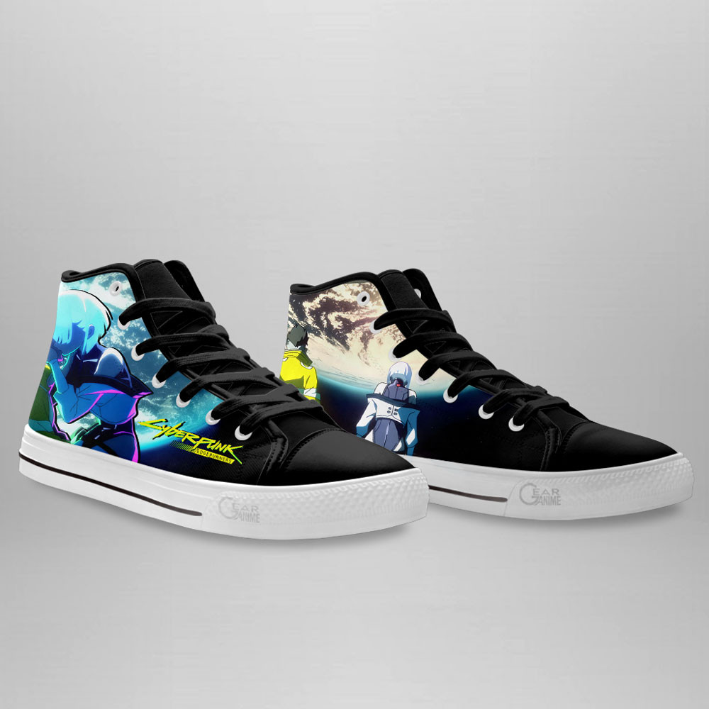 Cyberpunk Edgerunners David Martinez and Lucy Anime Custom High Top Shoes