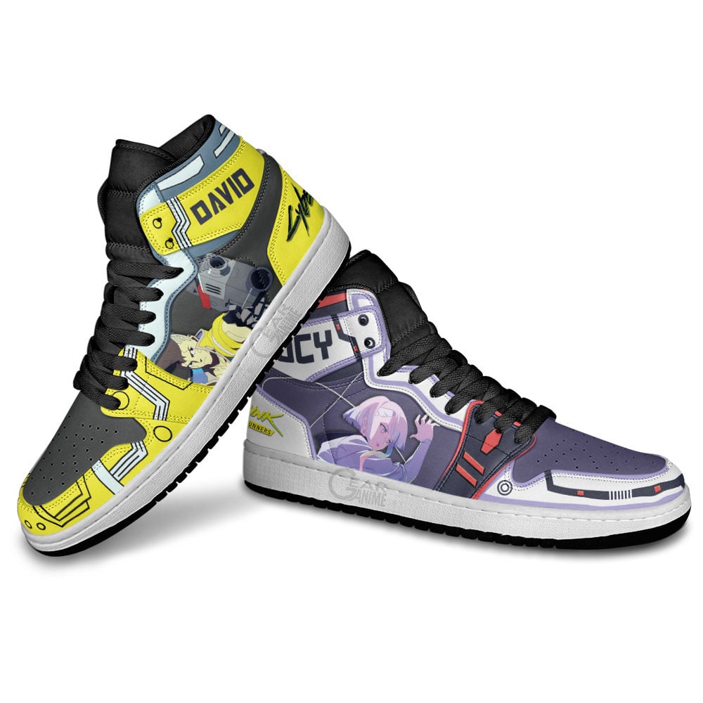 Cyberpunk Edgerunners David Martinez and Lucy Shoes For Anime Fans, Air Jordan Hightop