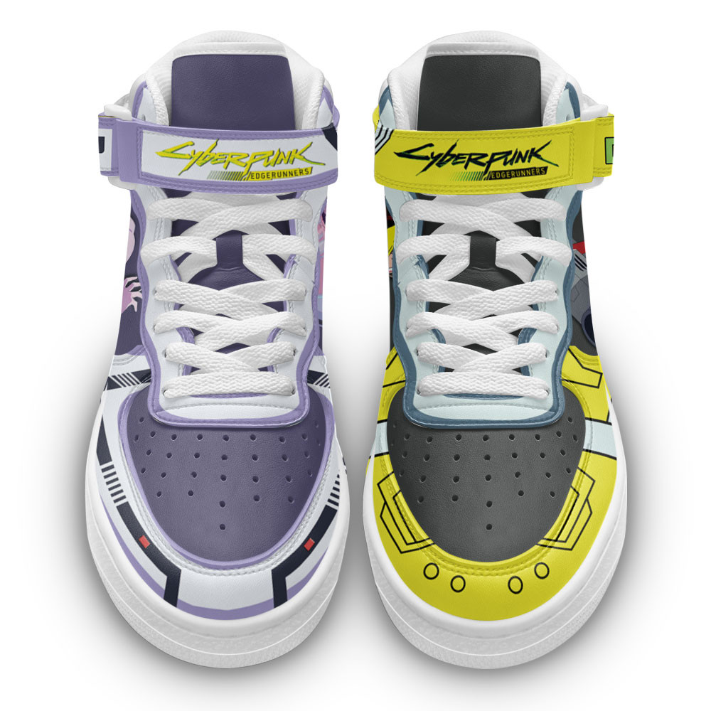 Cyberpunk Edgerunners David Martinez and Lucy Sneakers Air Mid Custom For Anime Fans