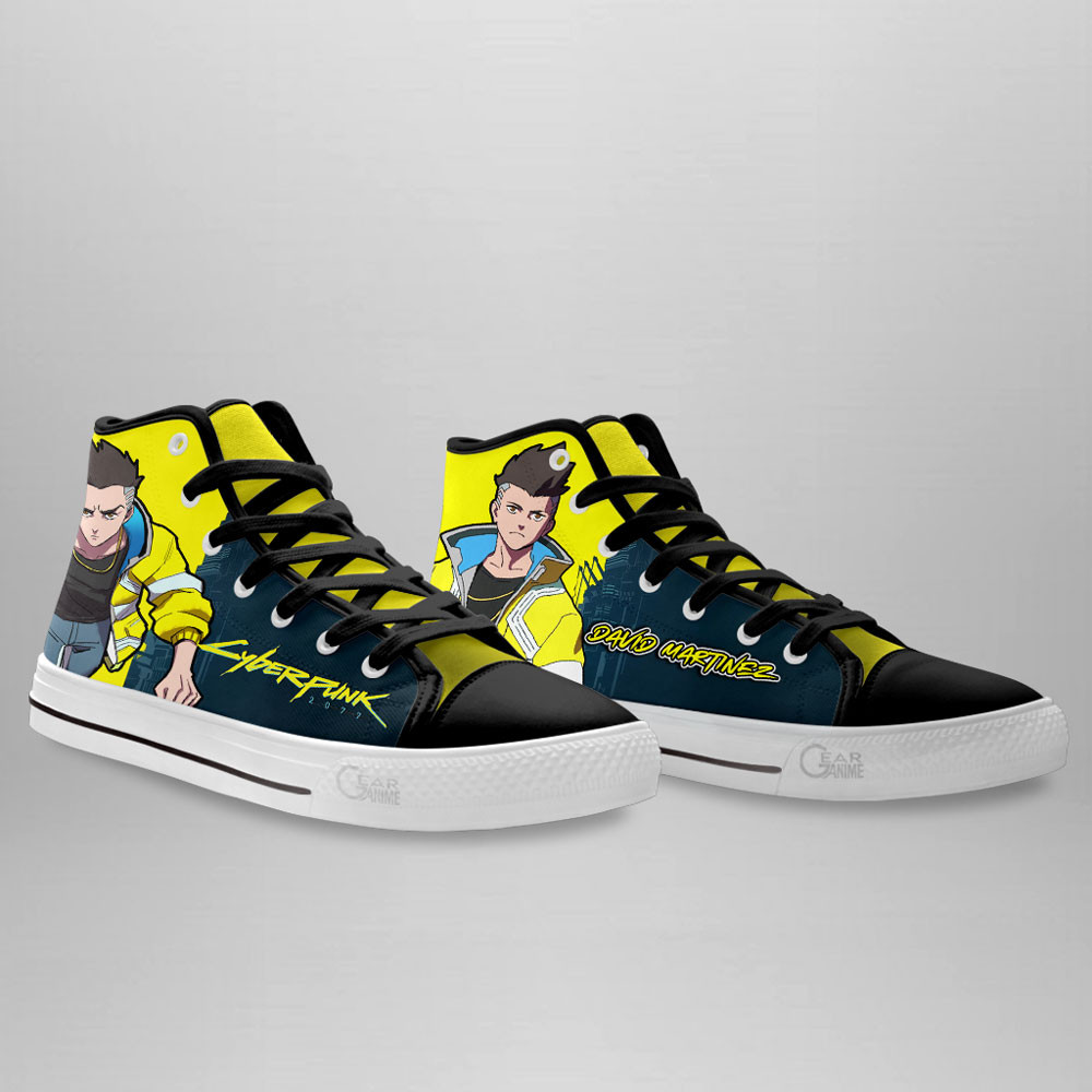 Cyberpunk Edgerunners David Martinez Custom High Top Shoes For Anime Fans