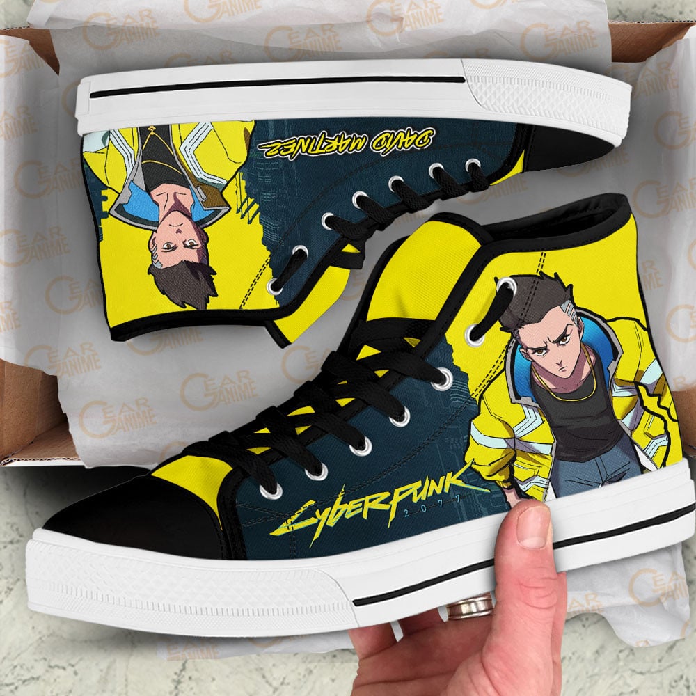 Cyberpunk Edgerunners David Martinez Custom High Top Shoes For Anime Fans