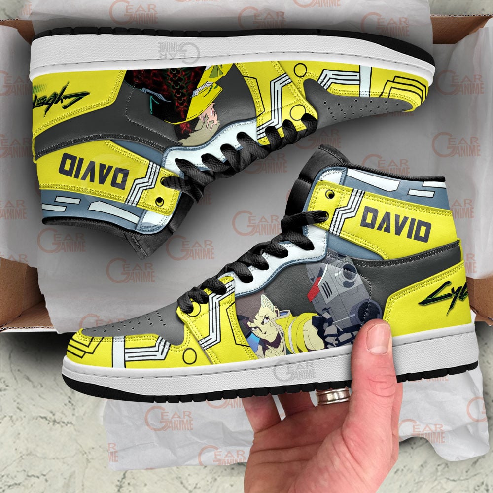 Cyberpunk Edgerunners David Martinez Shoes For Anime Fans, Air Jordan Hightop