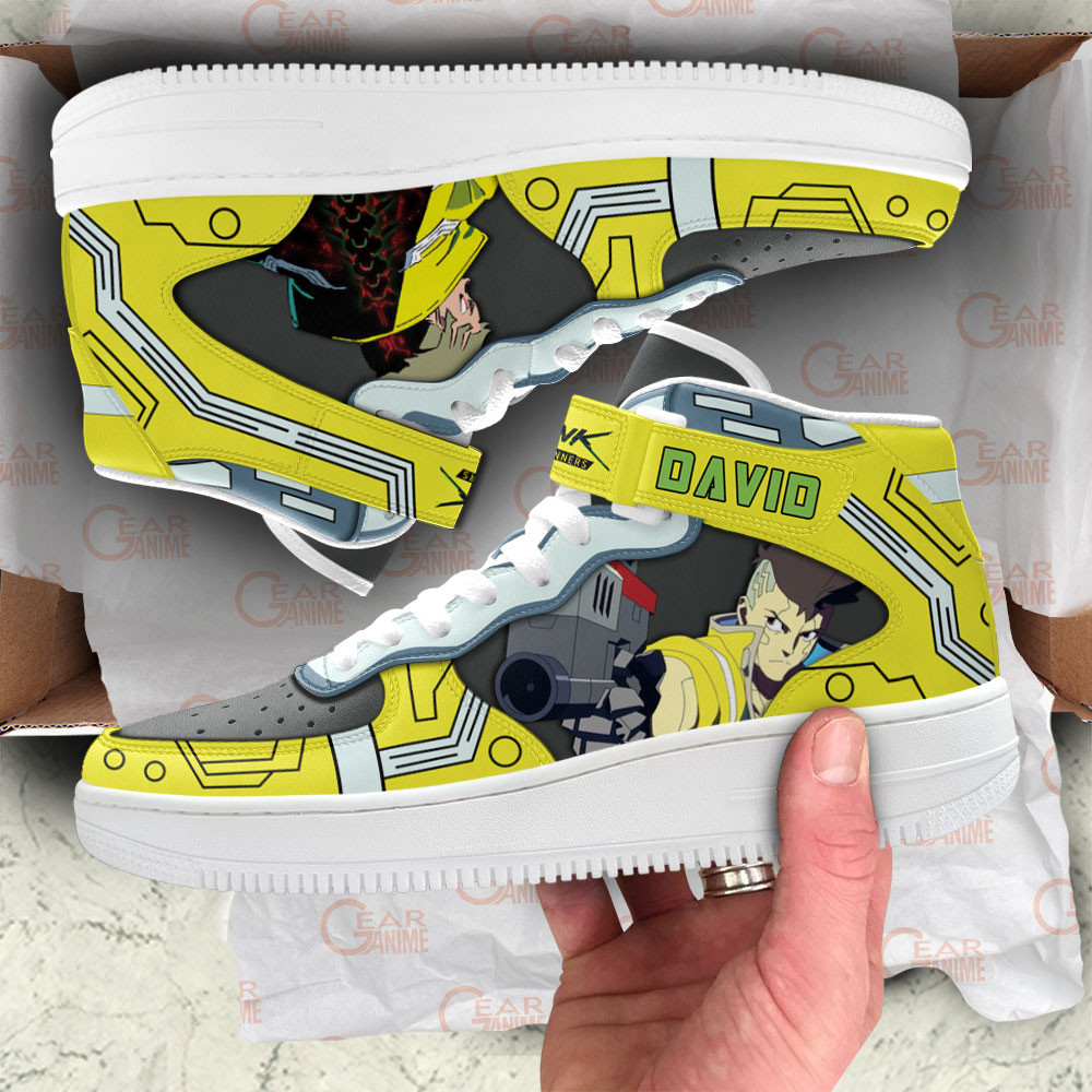 Cyberpunk Edgerunners David Martinez Sneakers Air Mid Custom For Anime Fans