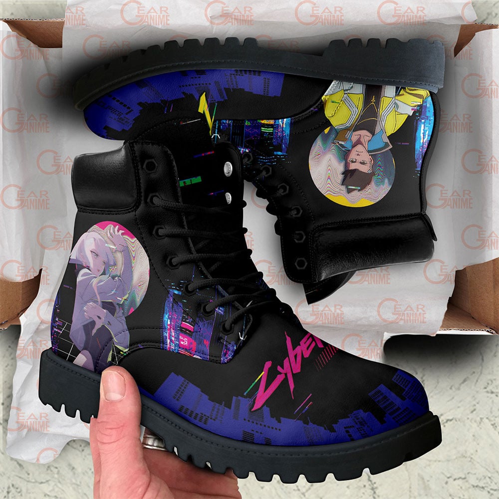 Cyberpunk Edgerunners Lucy and David Boots Custom Anime Shoes