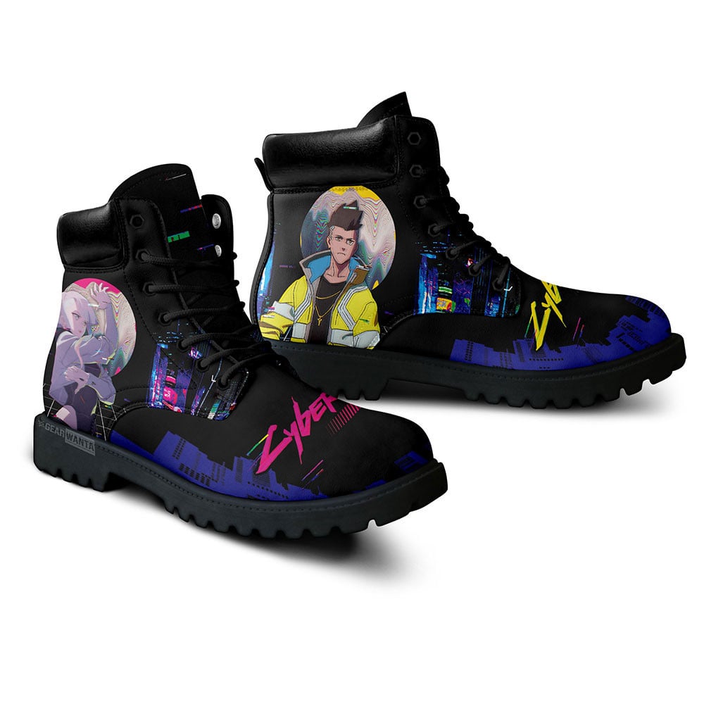 Cyberpunk Edgerunners Lucy and David Boots Custom Anime Shoes