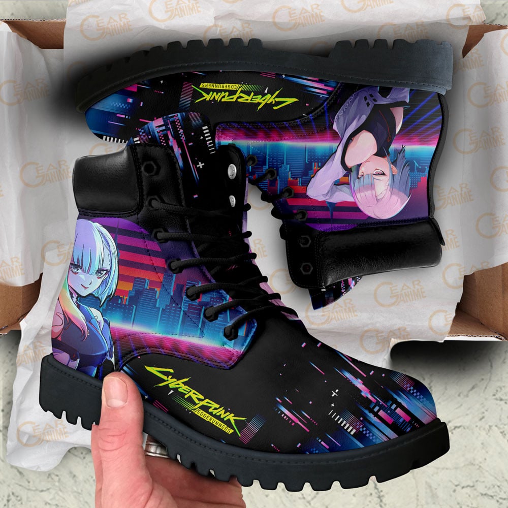 Cyberpunk Edgerunners Lucy Boots Anime Custom Shoes
