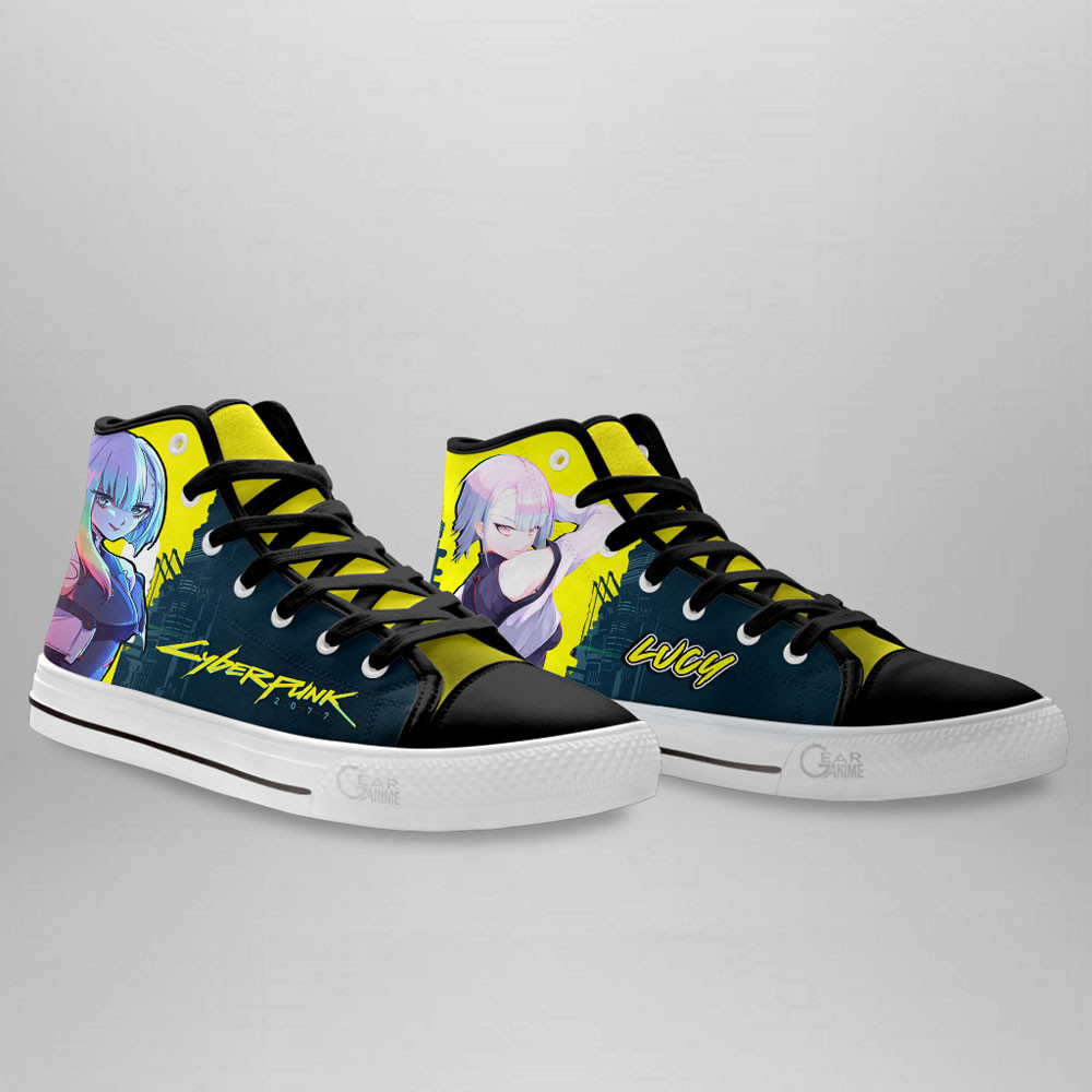 Cyberpunk Edgerunners Lucy Custom High Top Shoes For Anime Fans