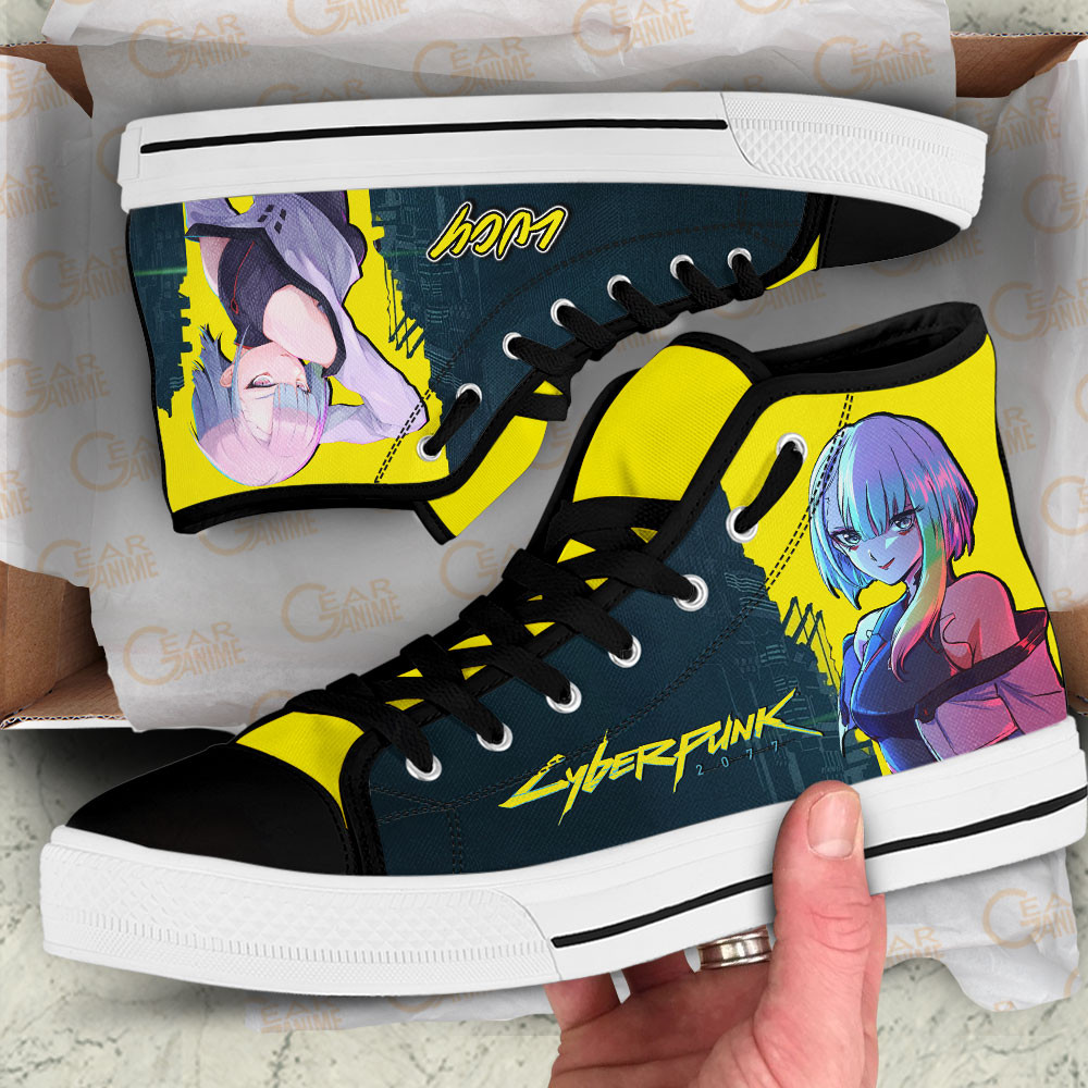 Cyberpunk Edgerunners Lucy Custom High Top Shoes For Anime Fans