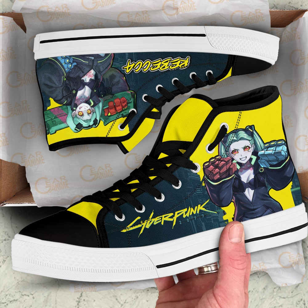 Cyberpunk Edgerunners Rebecca Custom High Top Shoes For Anime Fans
