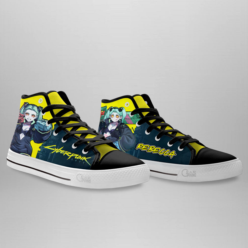 Cyberpunk Edgerunners Rebecca Custom High Top Shoes For Anime Fans