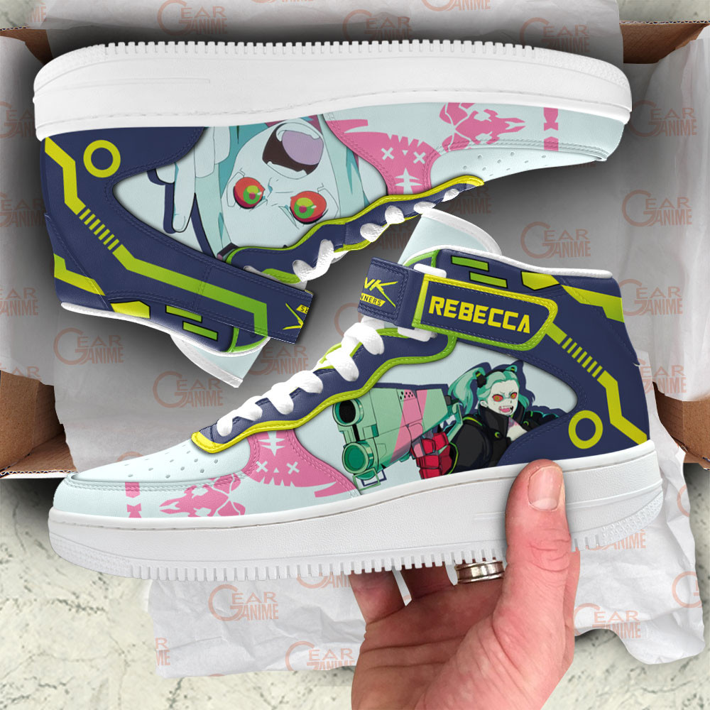 Cyberpunk Edgerunners Rebecca Sneakers Air Mid Custom For Anime Fans
