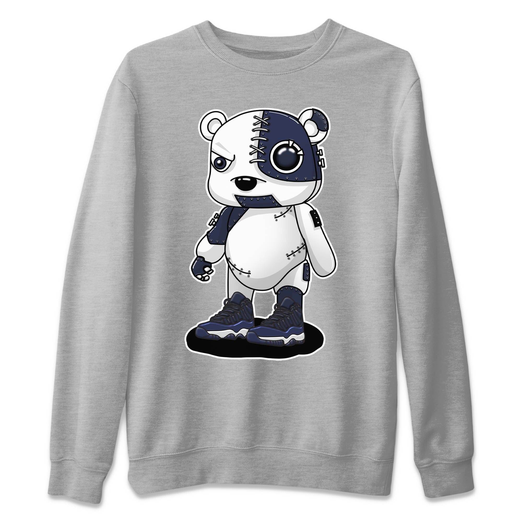Cyborg Bear Unisex Sweater – Air Jordan 11 Midnight Navy, Sneakers Matching Sweater