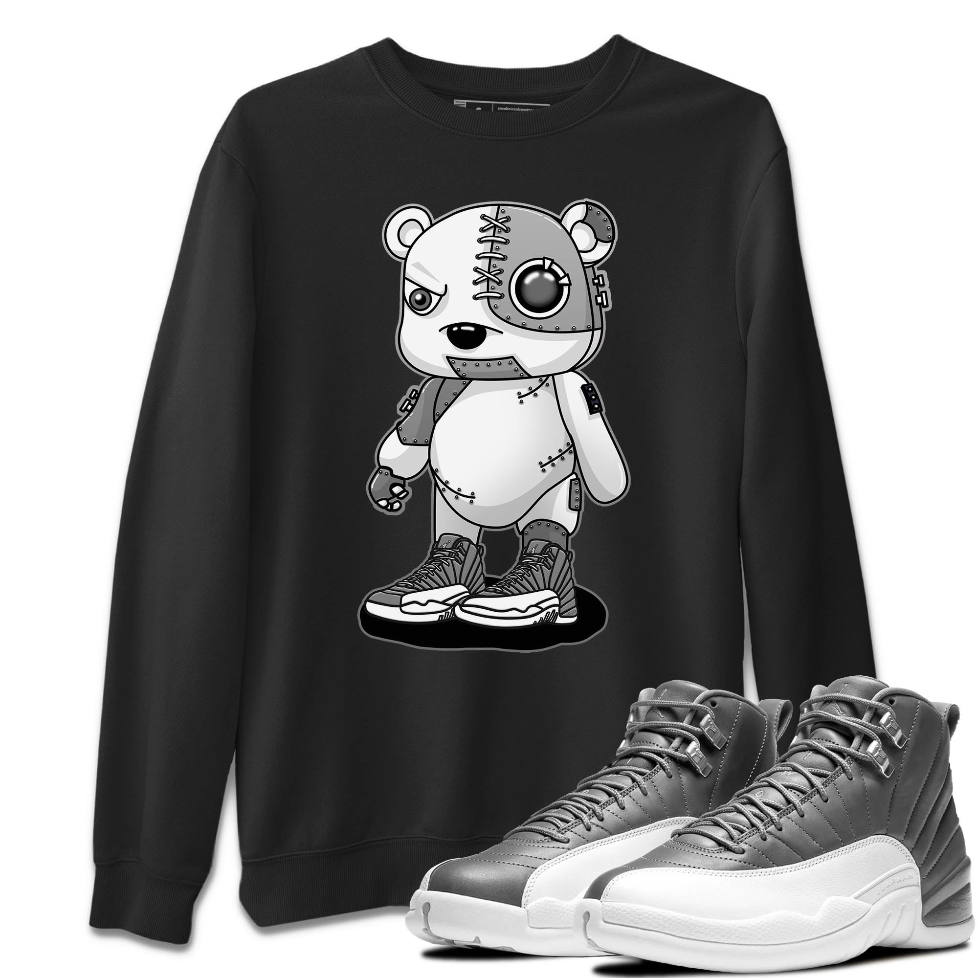 Cyborg Bear Unisex Sweater – Air Jordan 12 Stealth, Sneakers Matching Sweater