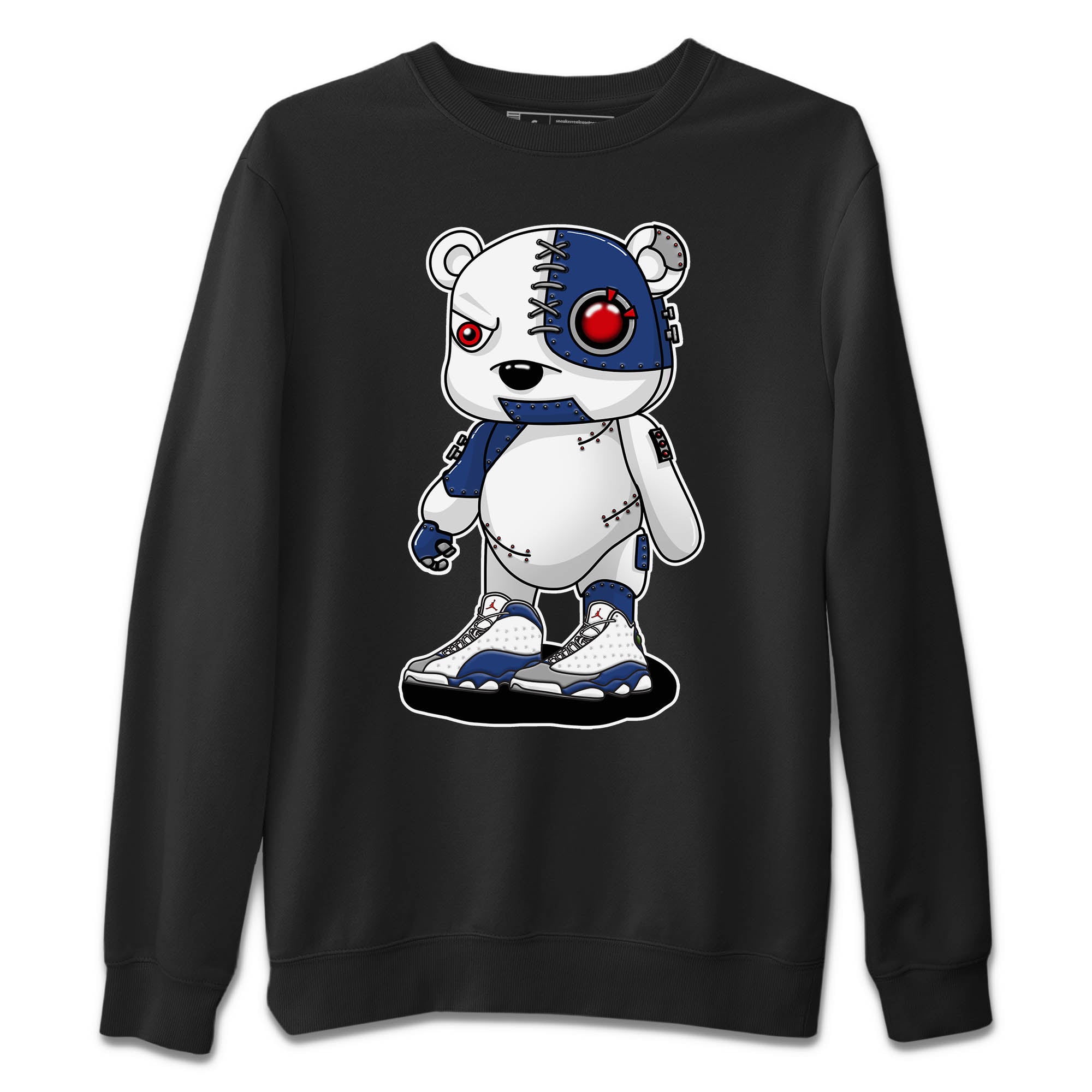 Cyborg Bear Unisex Sweater – Air Jordan 13 French Blue, Sneakers Matching Sweater