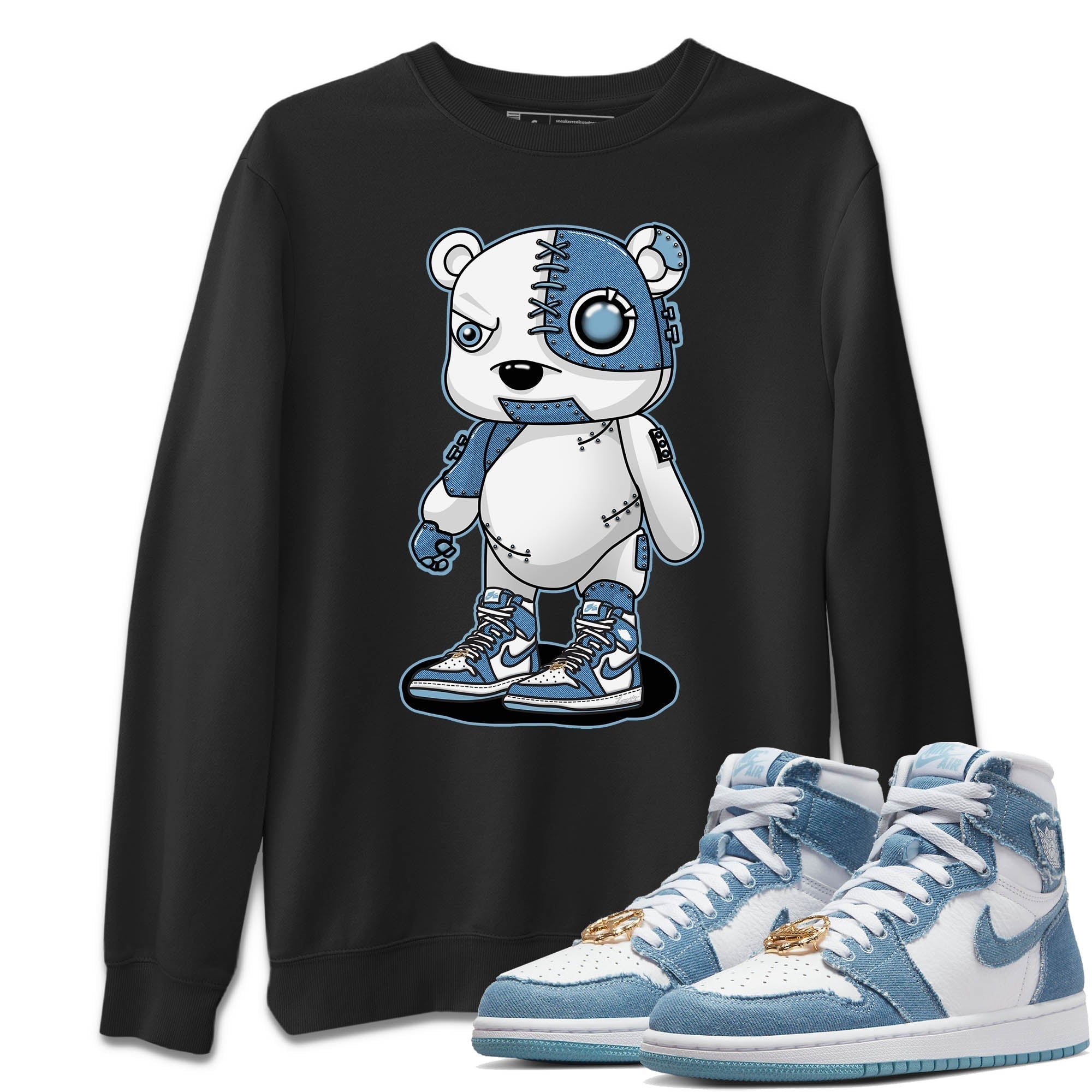 Cyborg Bear Unisex Sweater – Air Jordan 1 Denim, Sneakers Matching Sweater