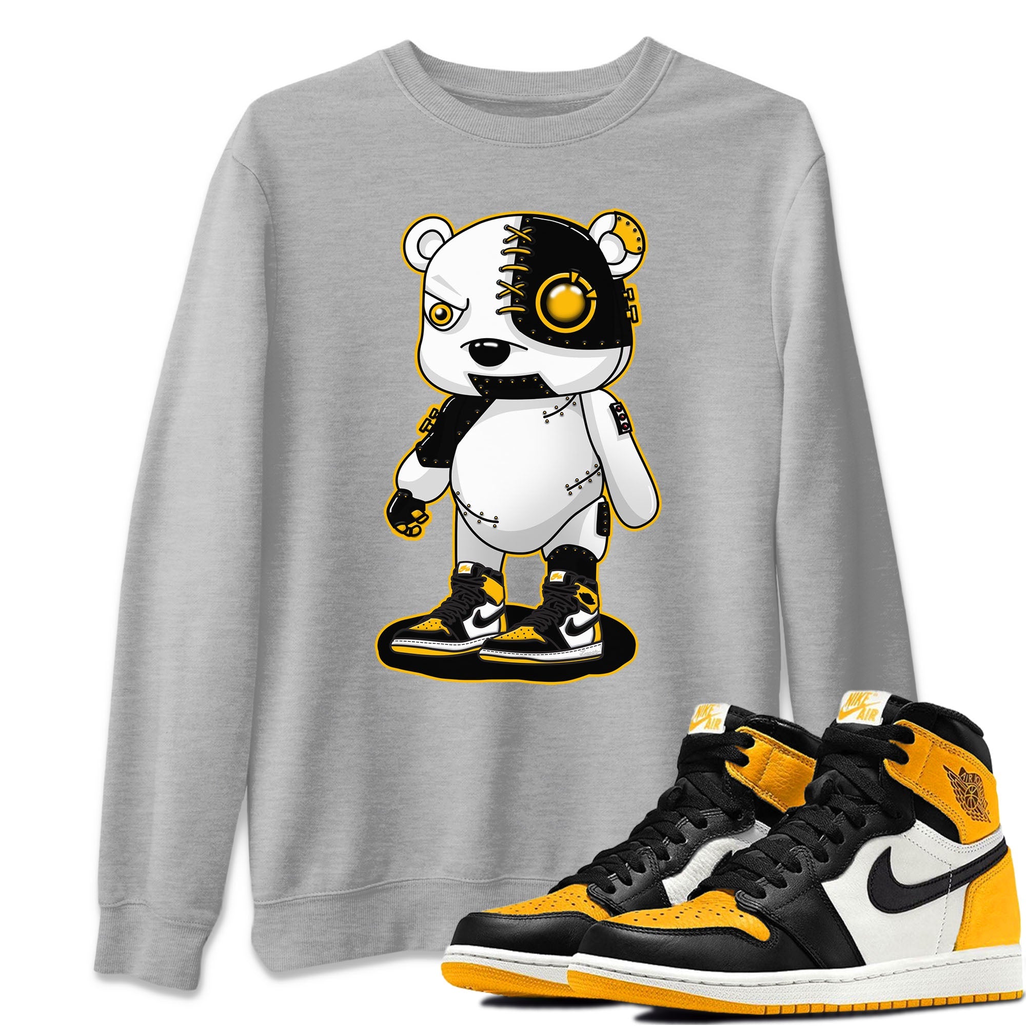 Cyborg Bear Unisex Sweater – Air Jordan 1 Taxi, Sneakers Matching Sweater