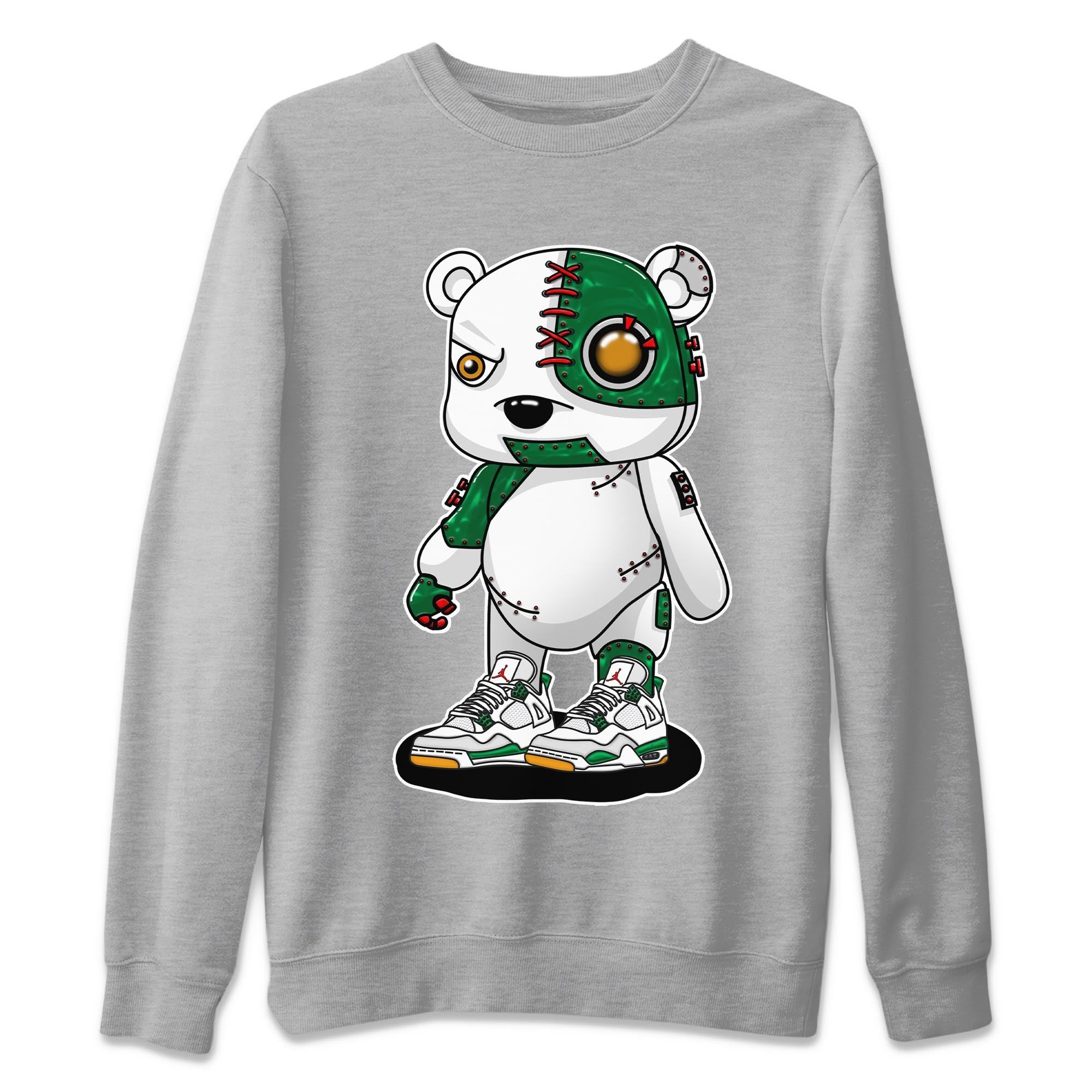Cyborg Bear Unisex Sweater – Air Jordan 4 Pine Green, Sneakers Matching Sweater