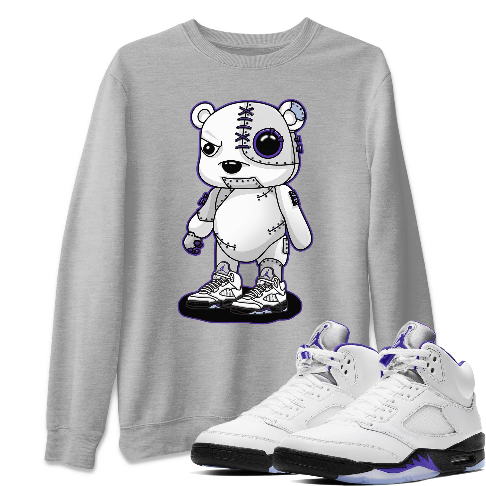 Cyborg Bear Unisex Sweater – Air Jordan 5 Concord, Sneakers Matching Sweater