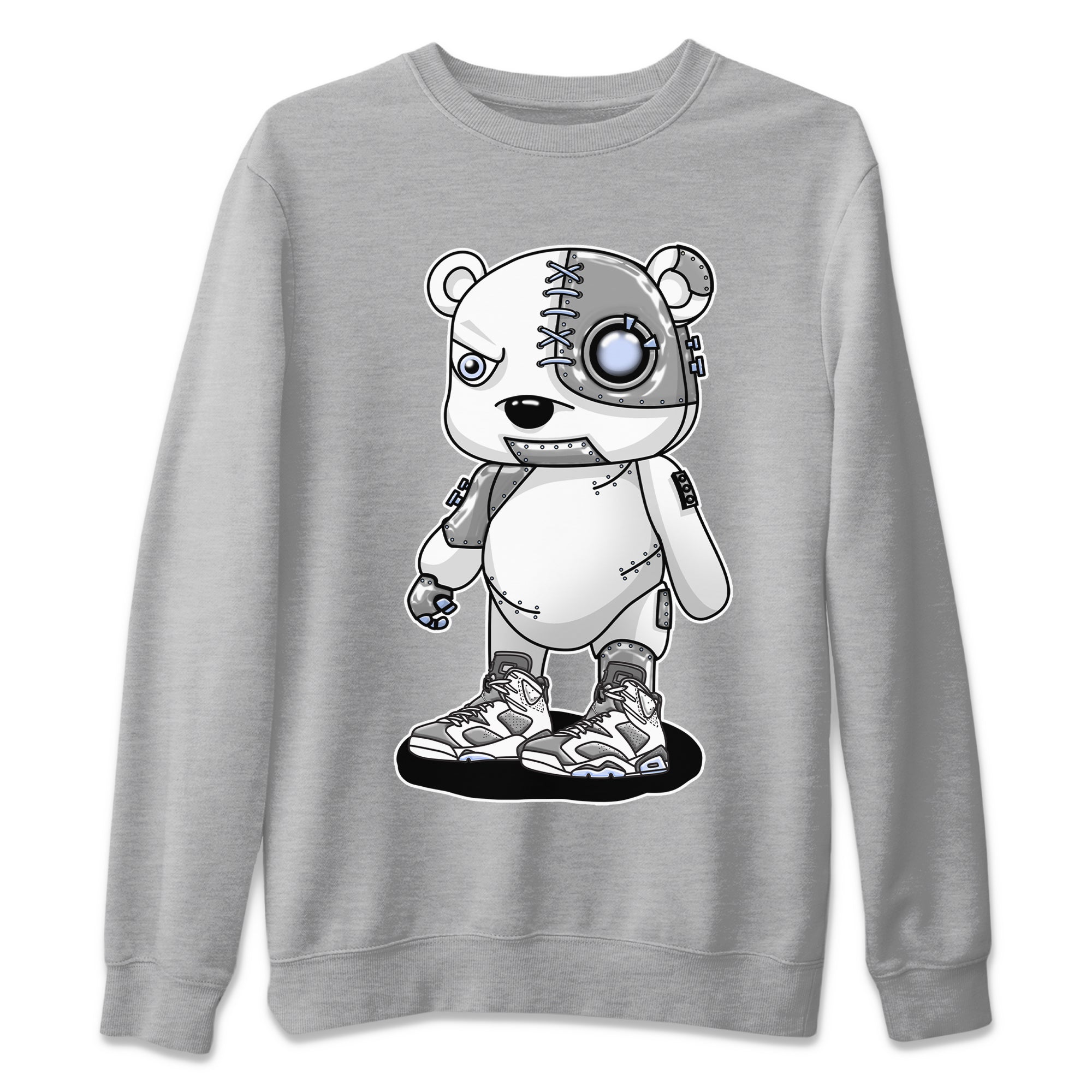 Cyborg Bear Unisex Sweater – Air Jordan 6 Cool Grey, Sneakers Matching Sweater