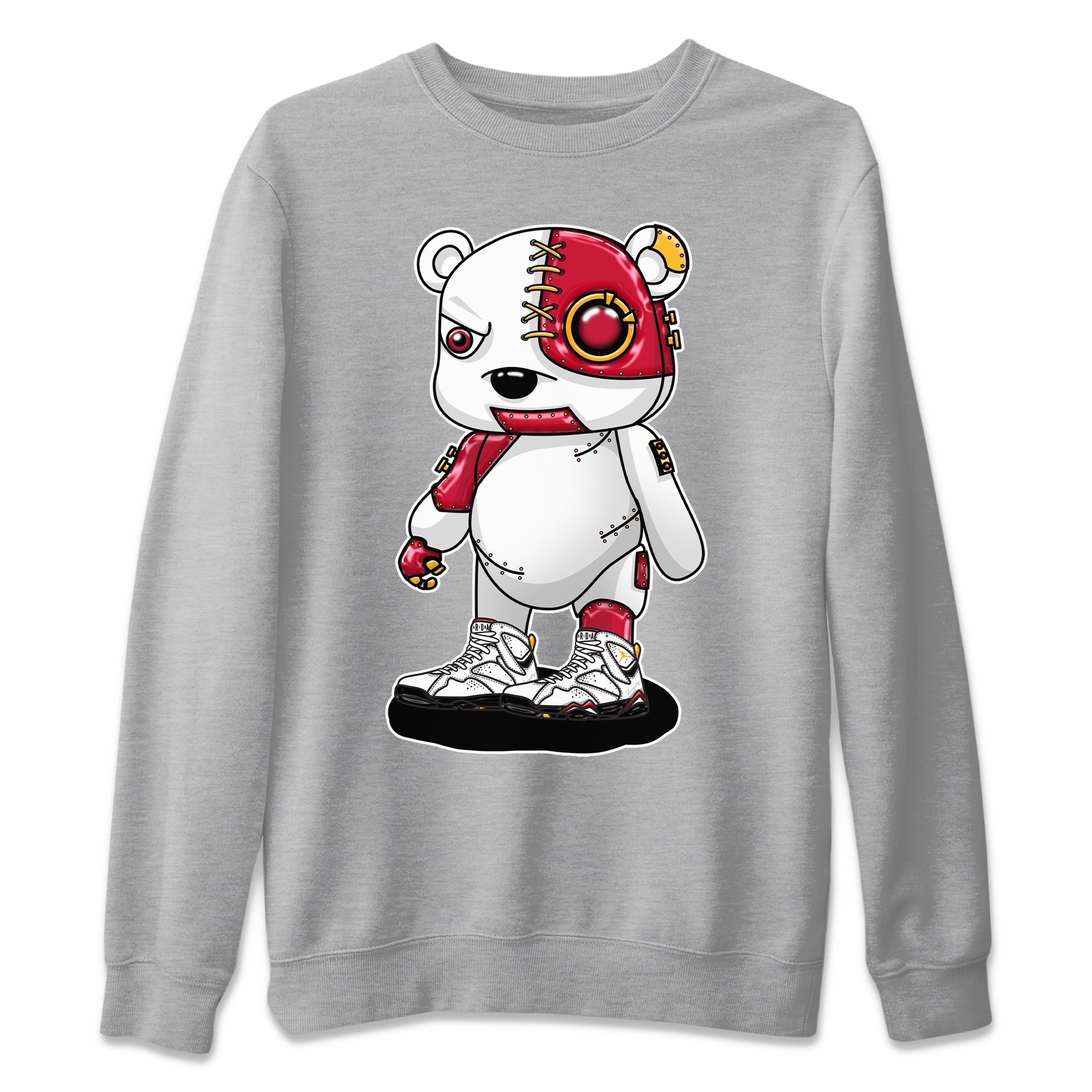 Cyborg Bear Unisex Sweater – Air Jordan 7 Cardinal, Sneakers Matching Sweater