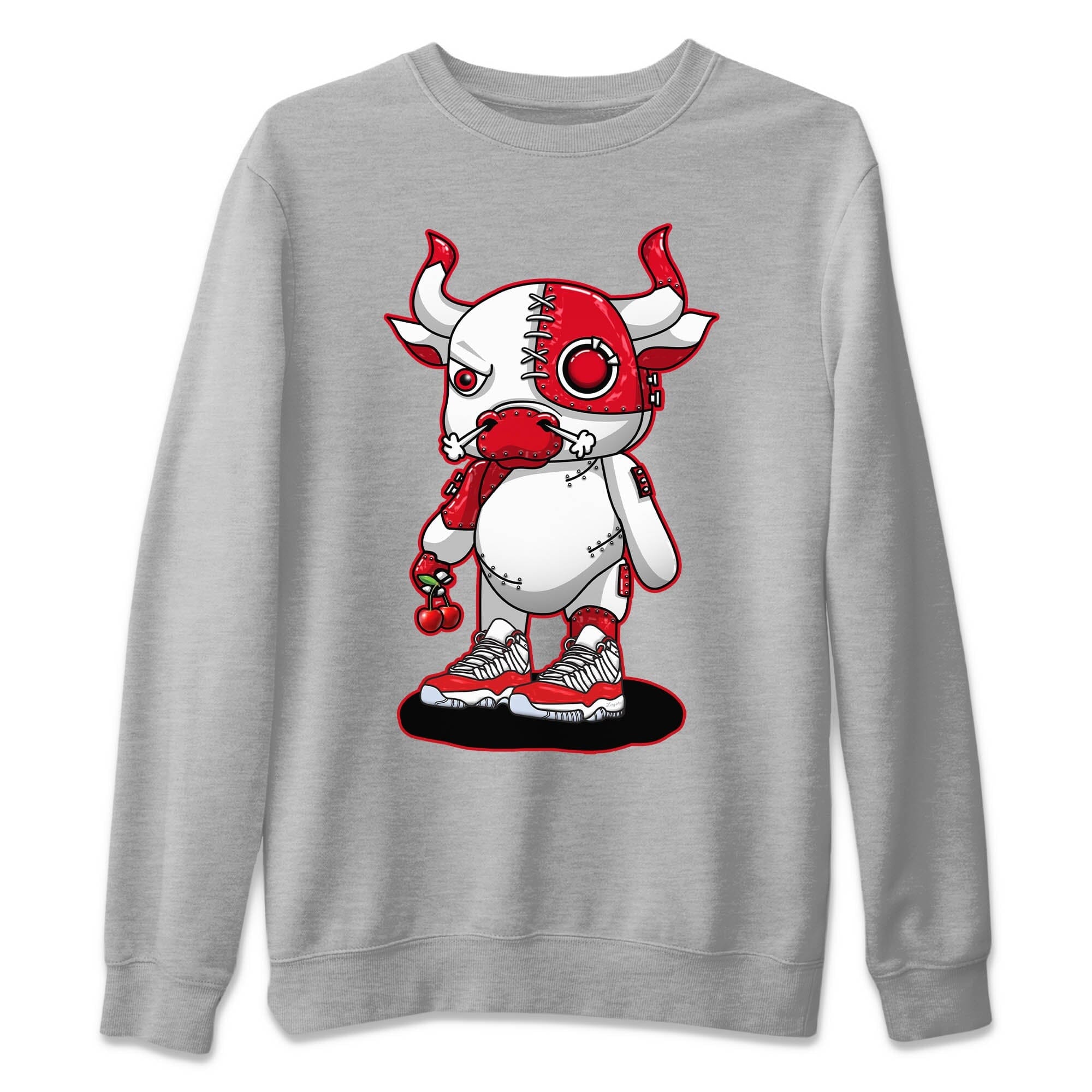 Cyborg Bull Unisex Sweater – Air Jordan 11 Cherry, Sneakers Matching Sweater