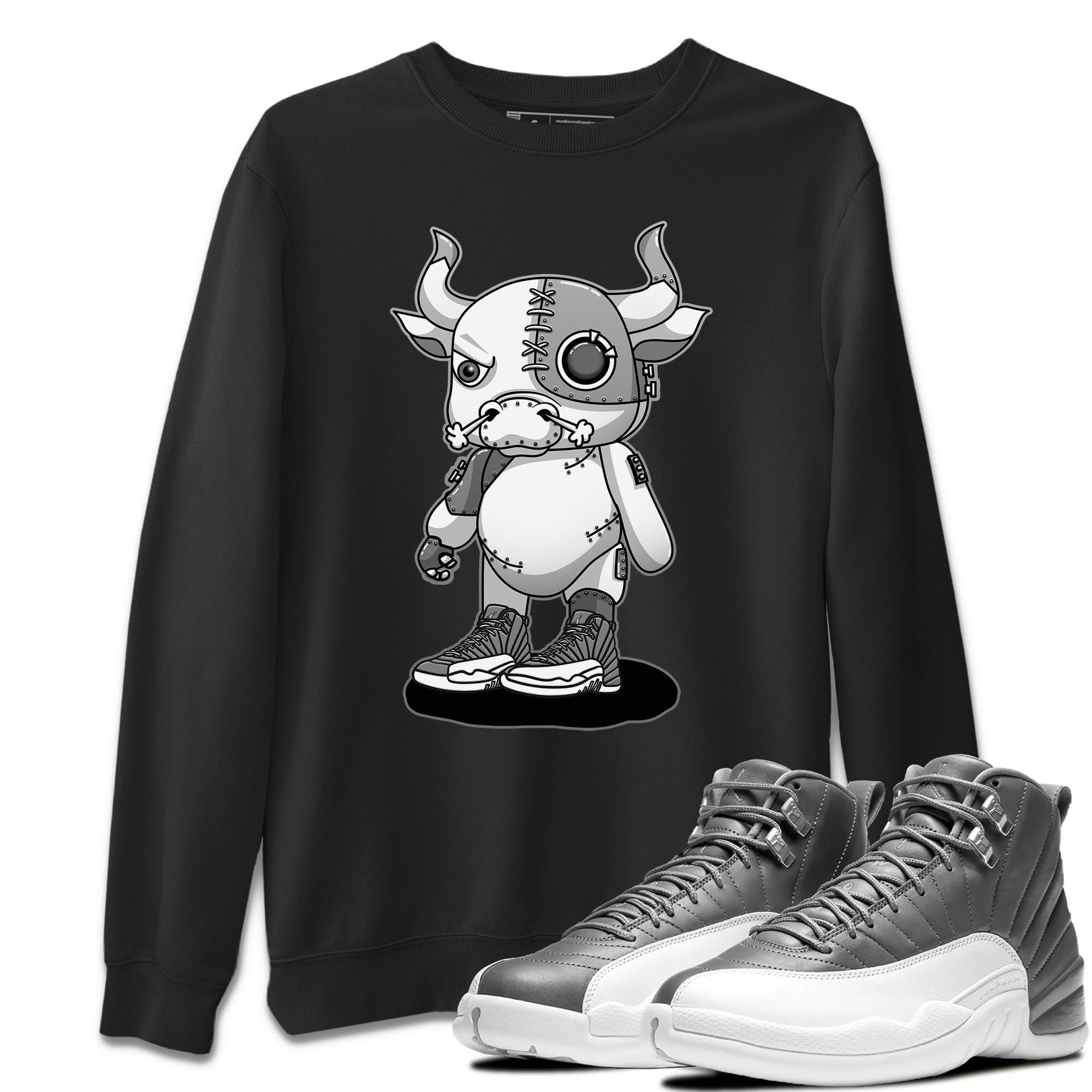 Cyborg Bull Unisex Sweater – Air Jordan 12 Stealth, Sneakers Matching Sweater