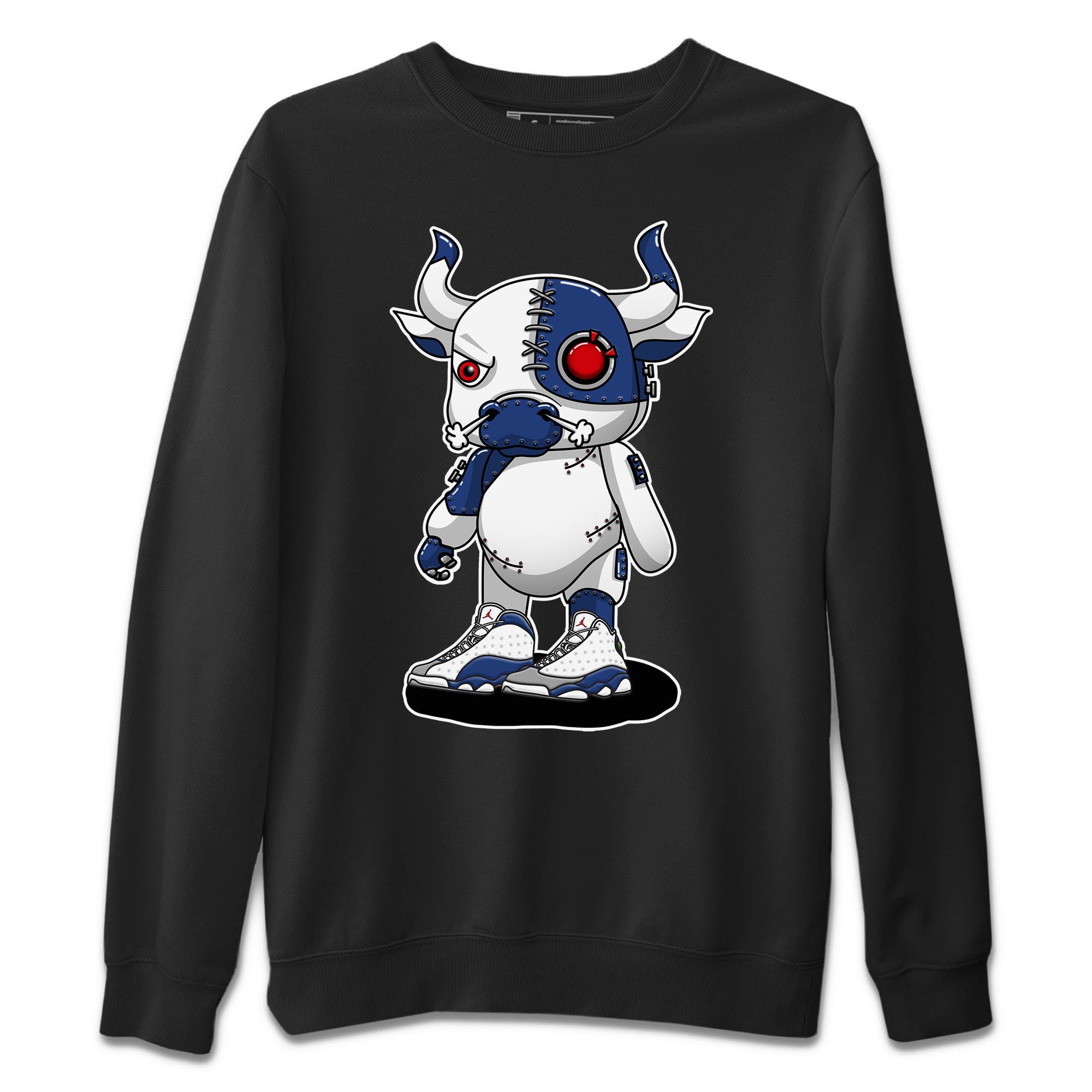 Cyborg Bull Unisex Sweater – Air Jordan 13 French Blue, Sneakers Matching Sweater