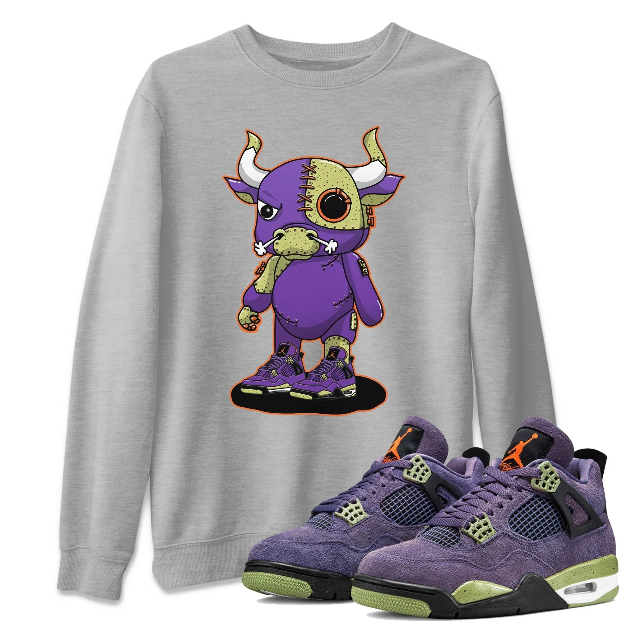 Cyborg Bull Unisex Sweater – Air Jordan 4 Canyon Purple, Sneakers Matching Sweater