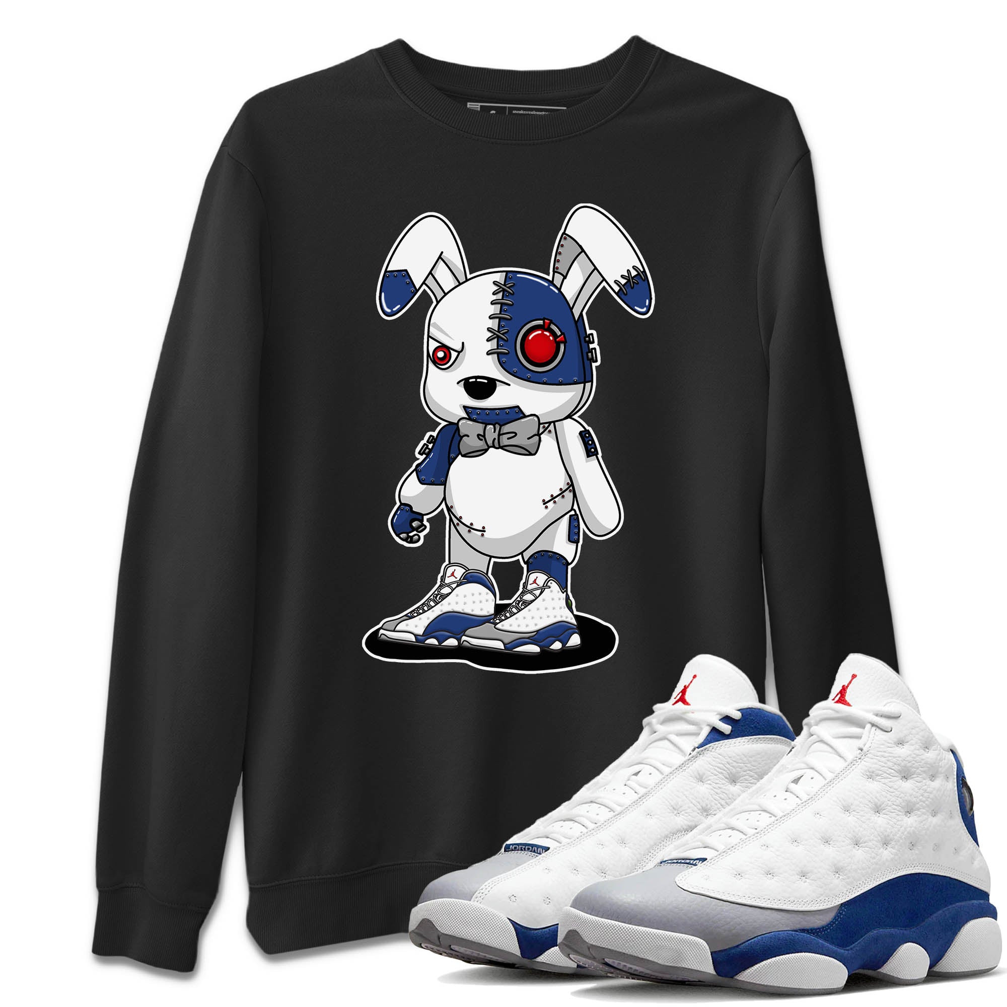 Cyborg Bunny Unisex Sweater – Air Jordan 13 French Blue, Sneakers Matching Sweater