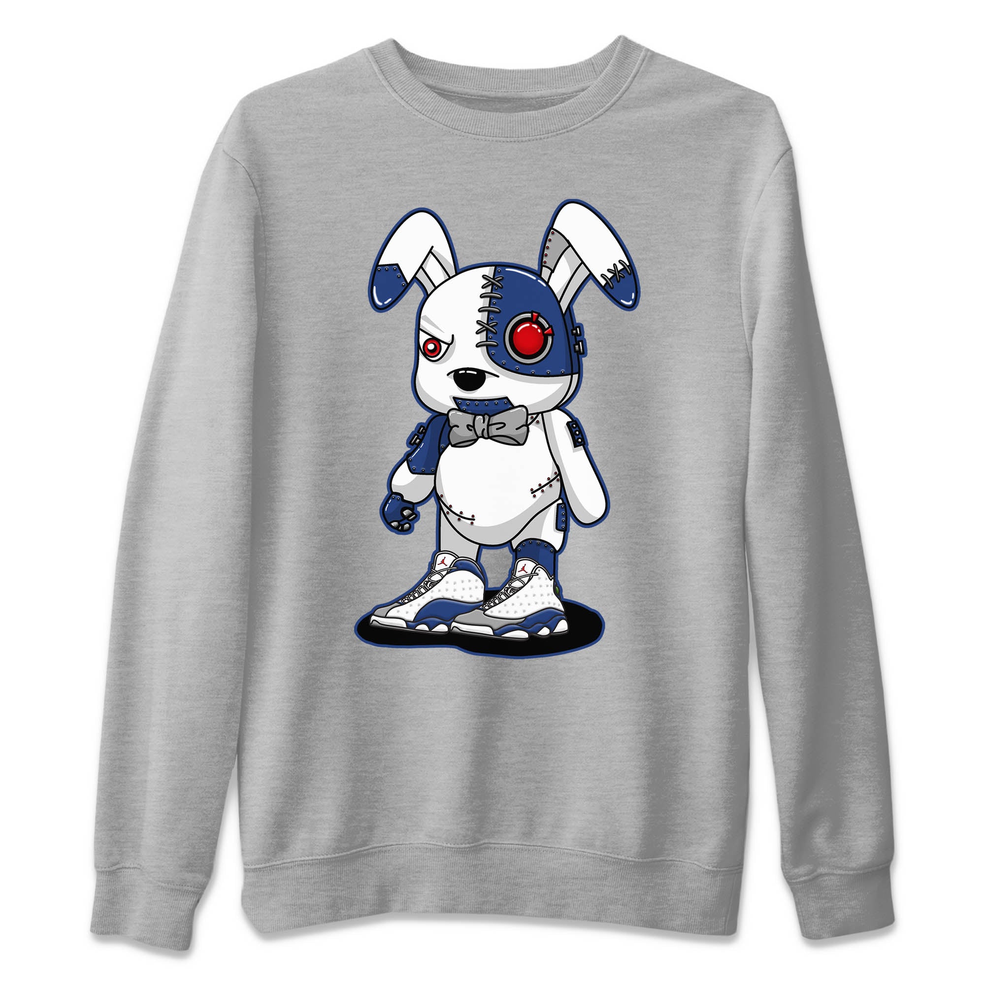 Cyborg Bunny Unisex Sweater – Air Jordan 13 French Blue, Sneakers Matching Sweater