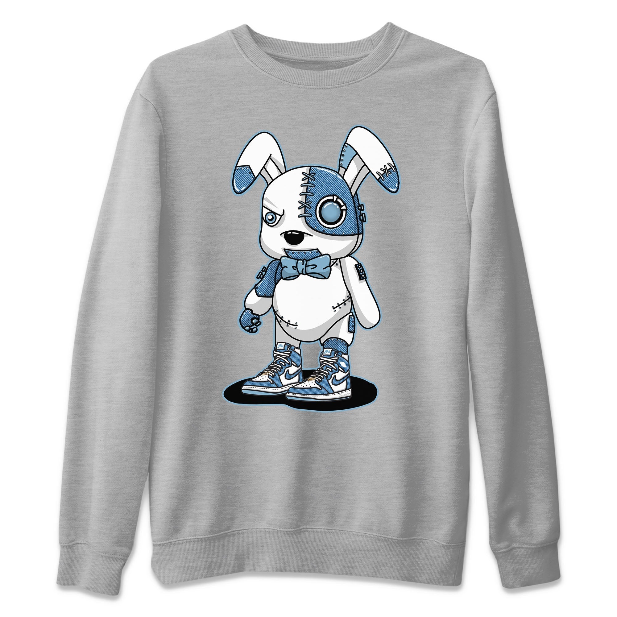Cyborg Bunny Unisex Sweater – Air Jordan 1 Denim, Sneakers Matching Sweater
