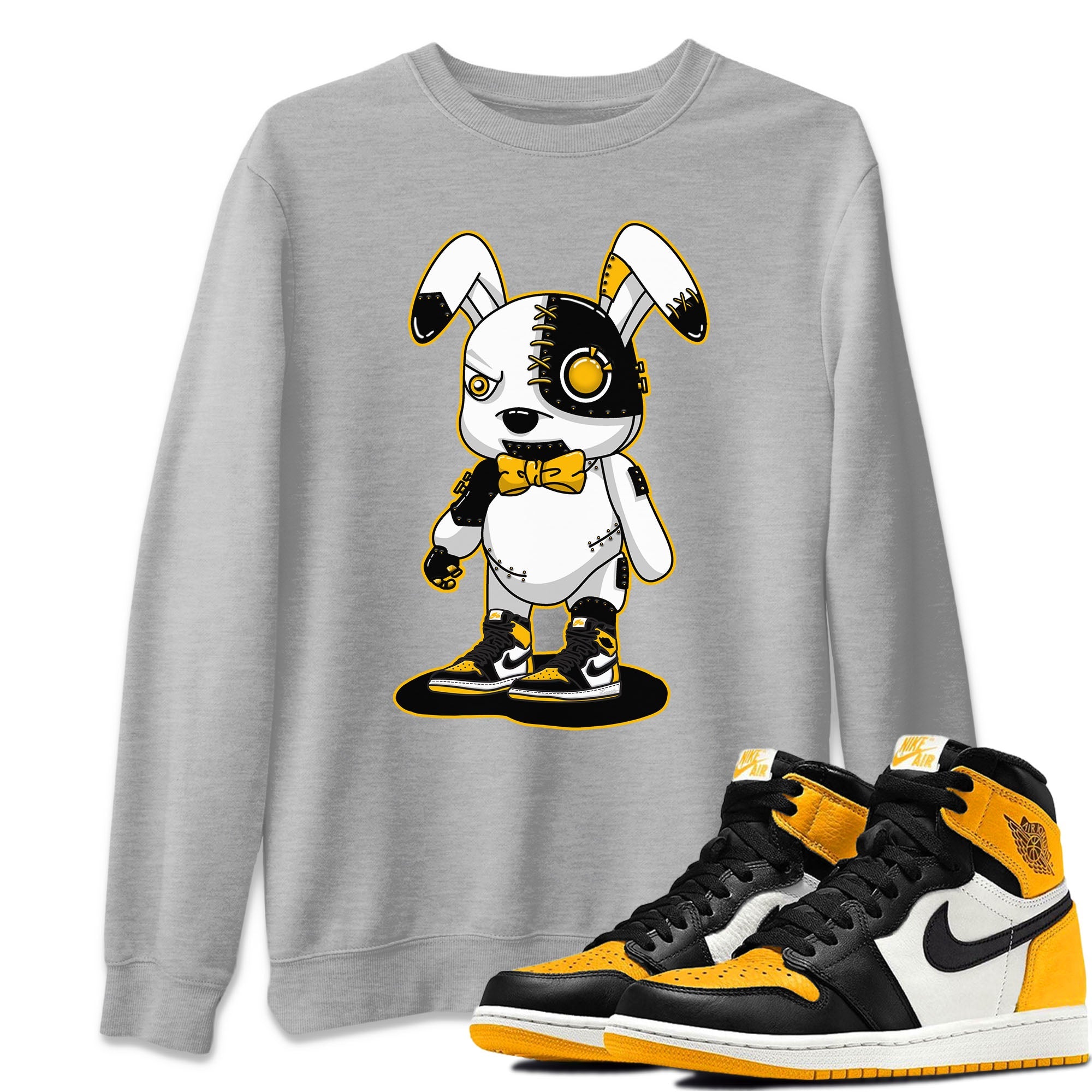 Cyborg Bunny Unisex Sweater – Air Jordan 1 Taxi, Sneakers Matching Sweater