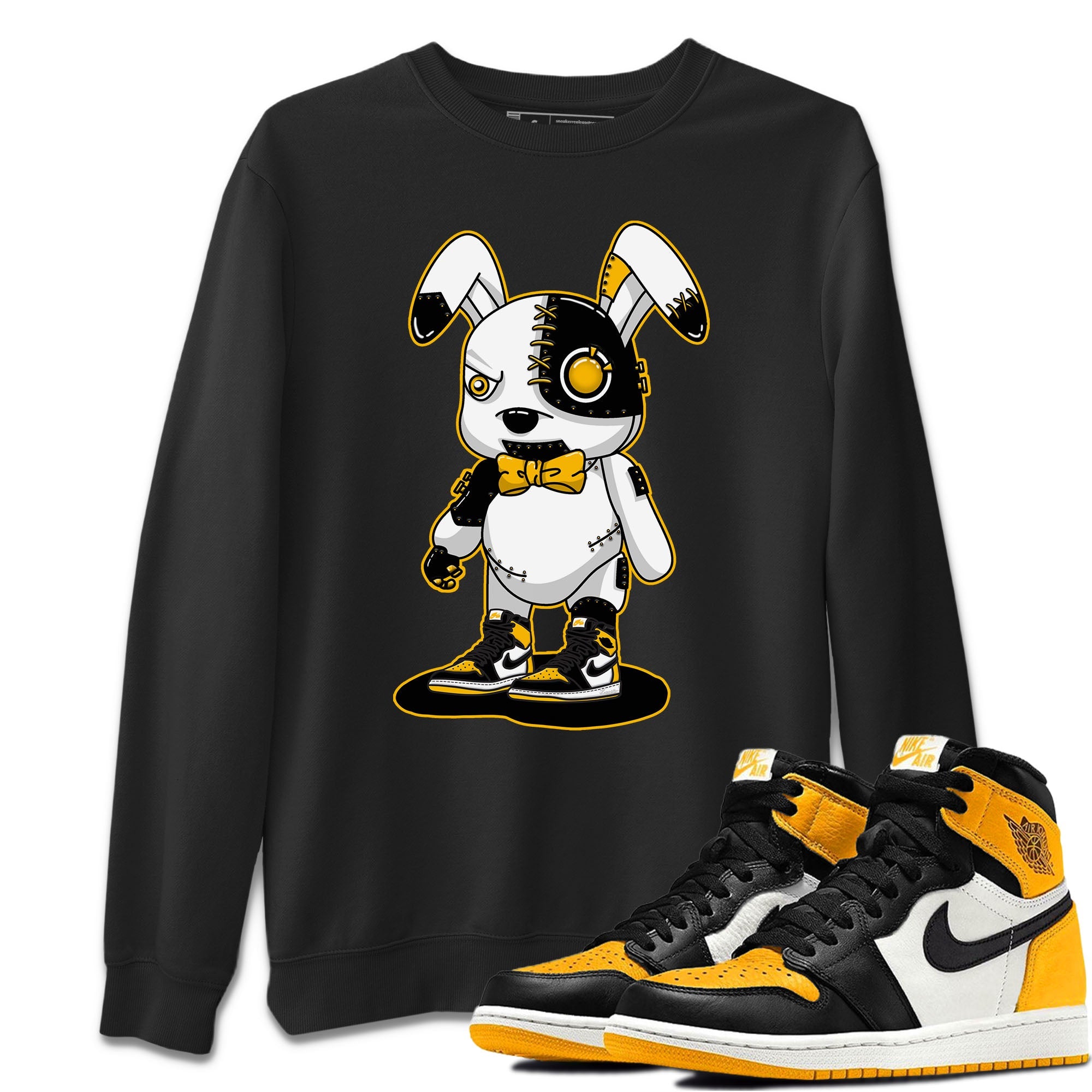 Cyborg Bunny Unisex Sweater – Air Jordan 1 Taxi, Sneakers Matching Sweater