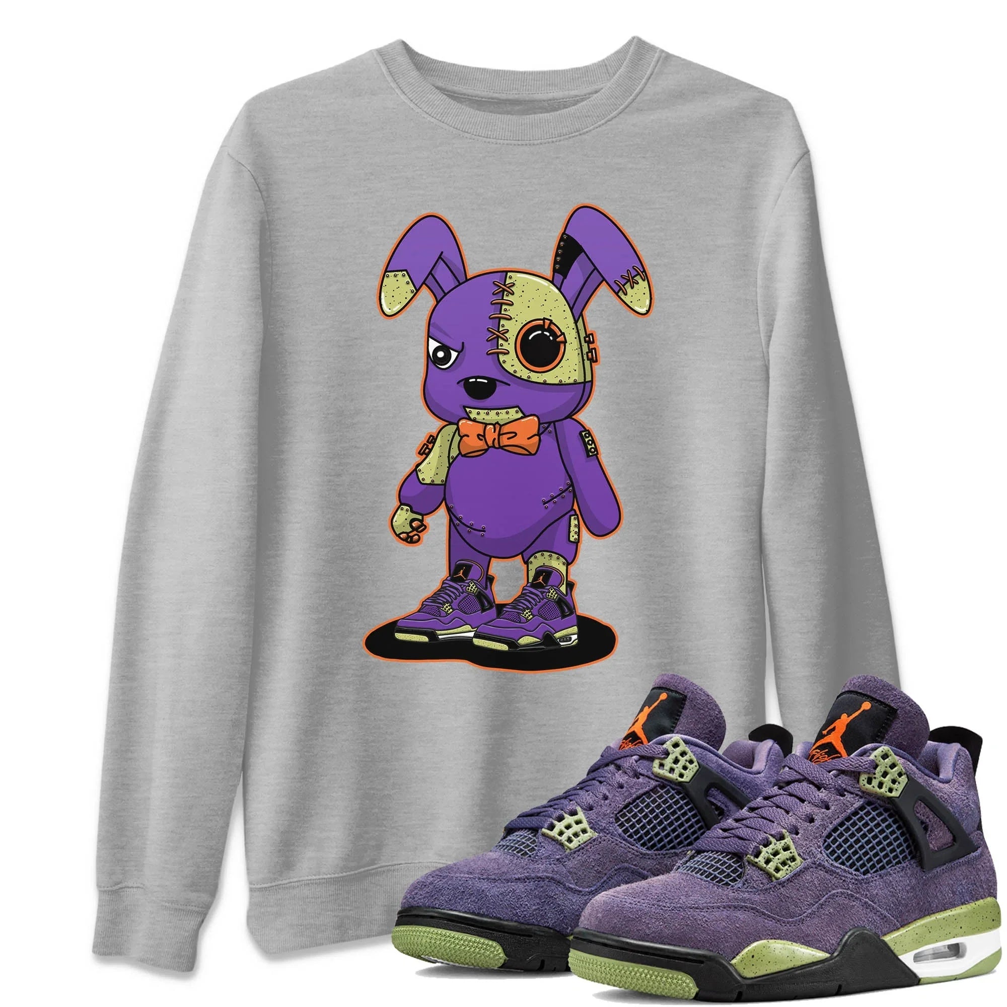 Cyborg Bunny Unisex Sweater – Air Jordan 4 Canyon Purple, Sneakers Matching Sweater