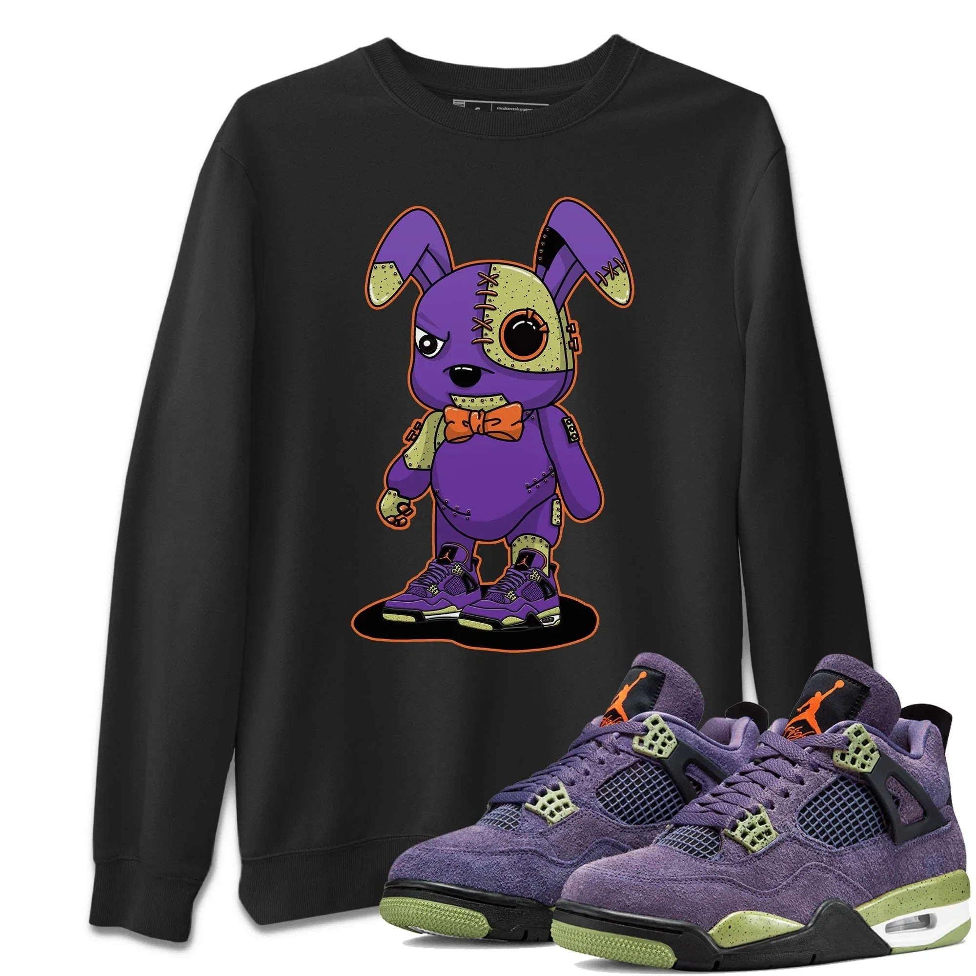 Cyborg Bunny Unisex Sweater – Air Jordan 4 Canyon Purple, Sneakers Matching Sweater