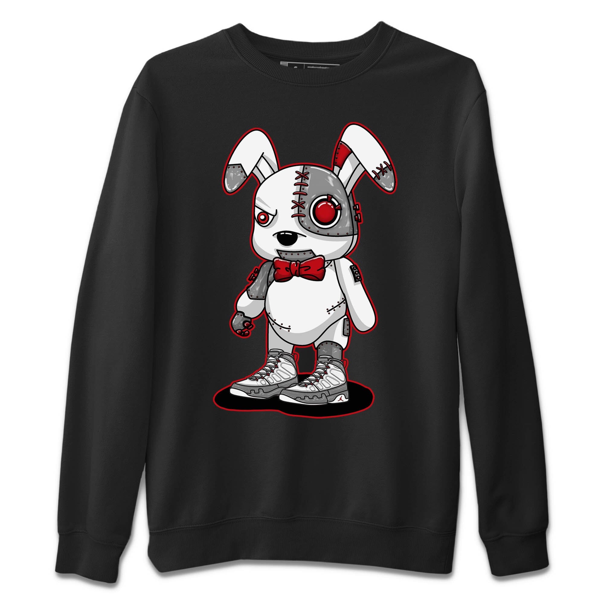 Cyborg Bunny Unisex Sweater – Air Jordan 9 Fire Red, Sneakers Matching Sweater