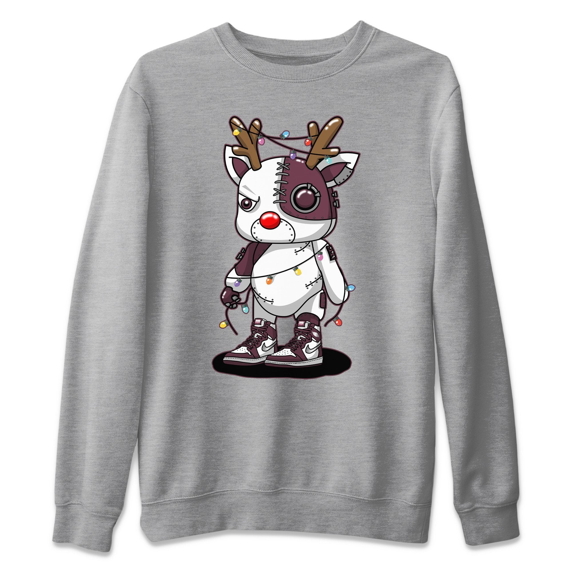 Cyborg Reindeer Unisex Sweater – Air Jordan 1 Bordeaux, Sneakers Matching Sweater