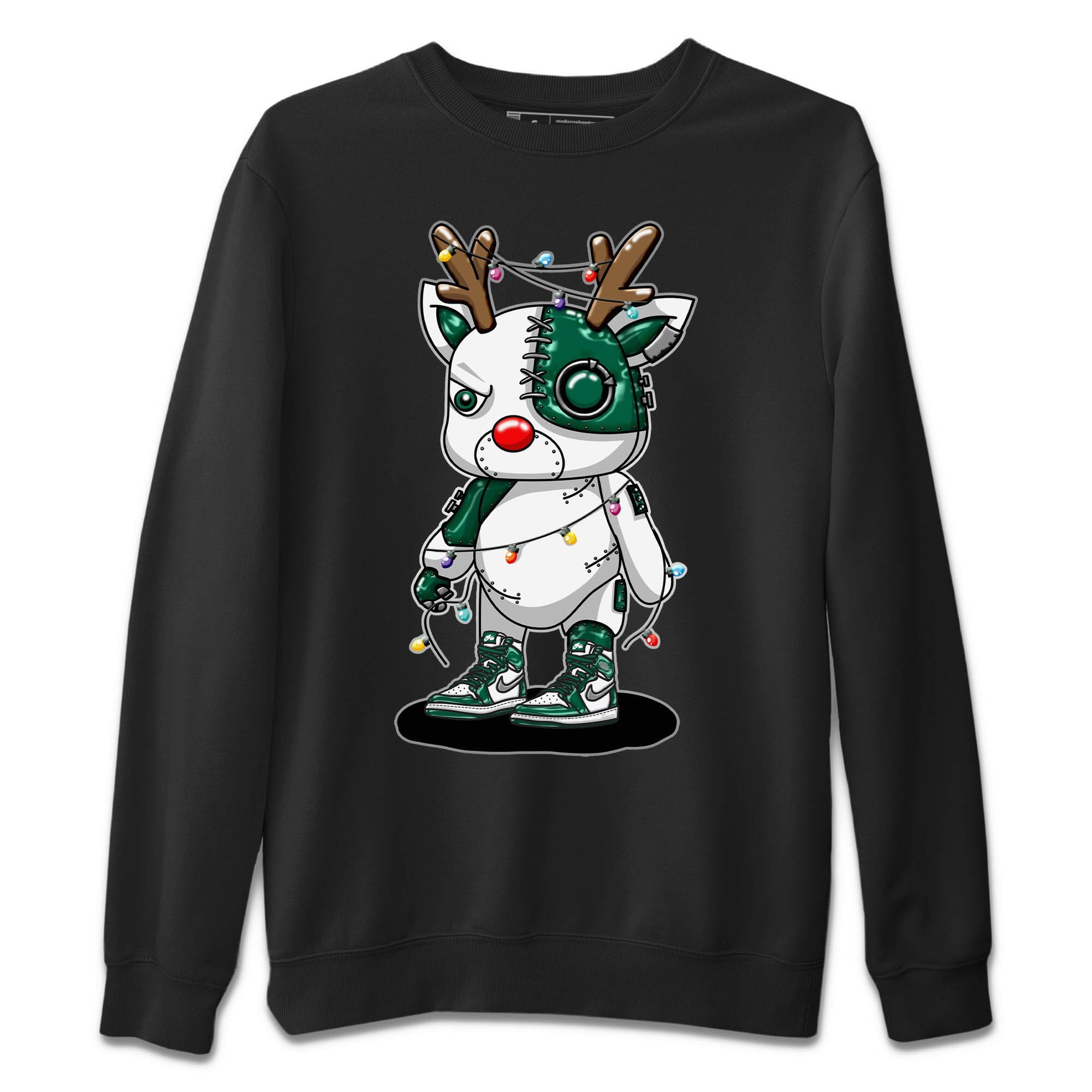 Cyborg Reindeer Unisex Sweater – Air Jordan 1 Gorge Green, Sneakers Matching Sweater