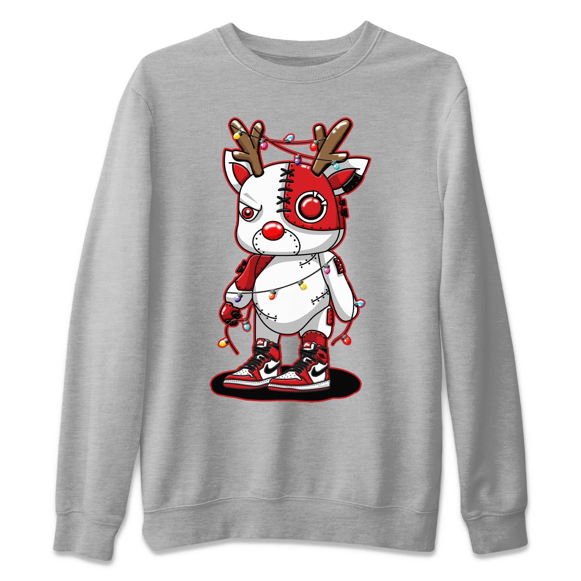 Cyborg Reindeer Unisex Sweater – Air Jordan 1 Lost & Found, Sneakers Matching Sweater