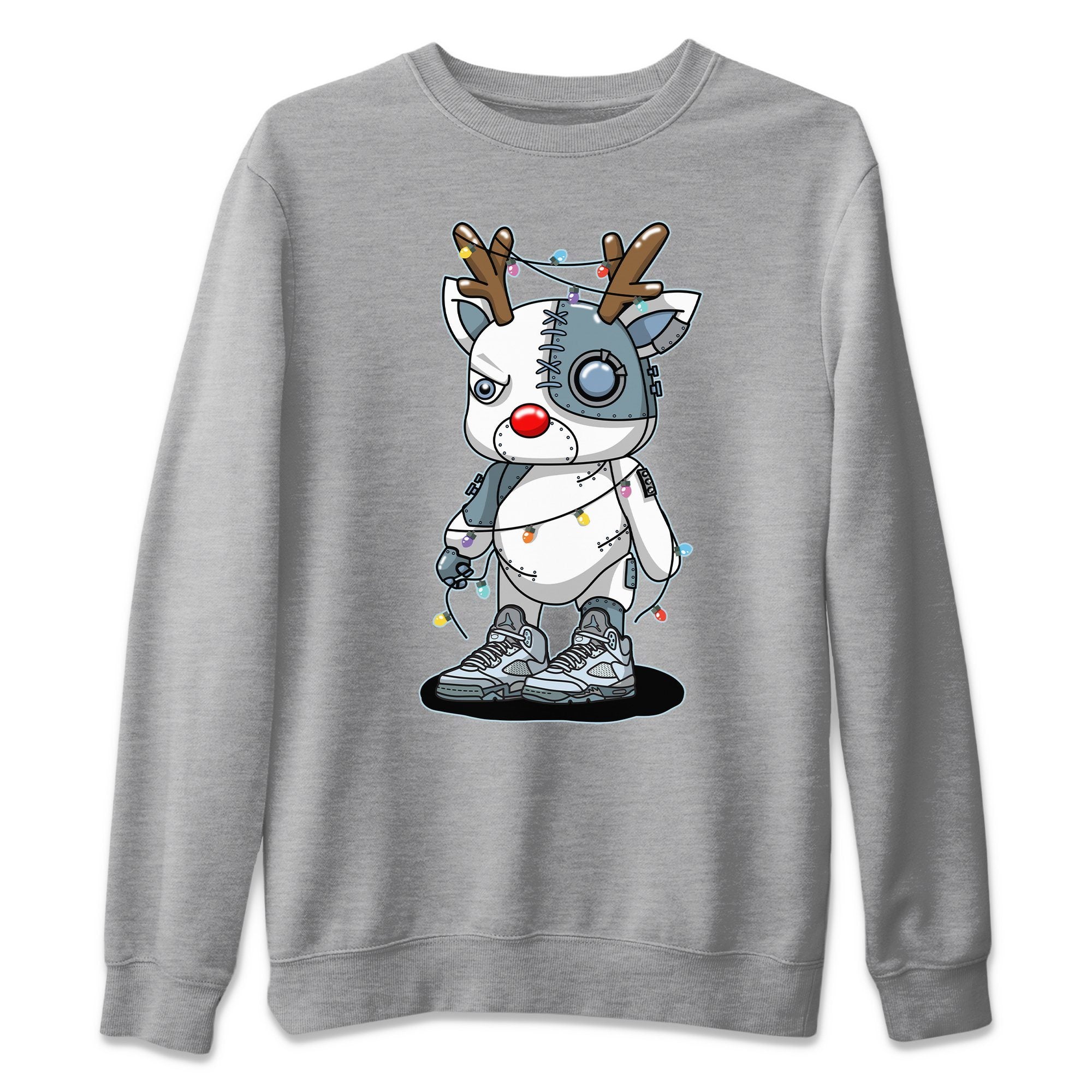 Cyborg Reindeer Unisex Sweater – Air Jordan 5 Blue Bird, Sneakers Matching Sweater