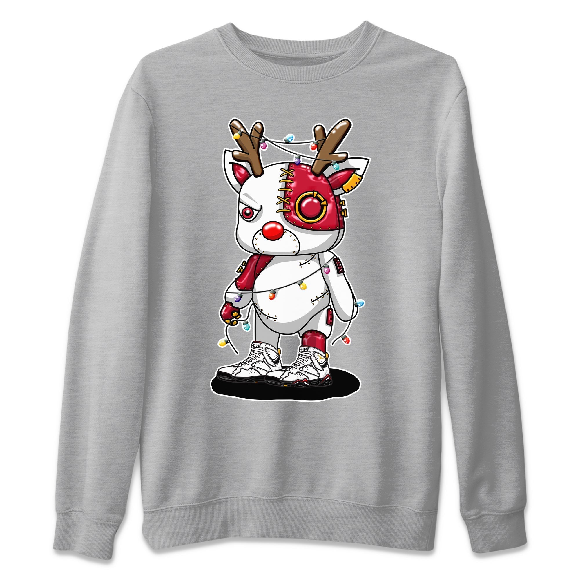 Cyborg Reindeer Unisex Sweater – Air Jordan 7 Cardinal, Sneakers Matching Sweater