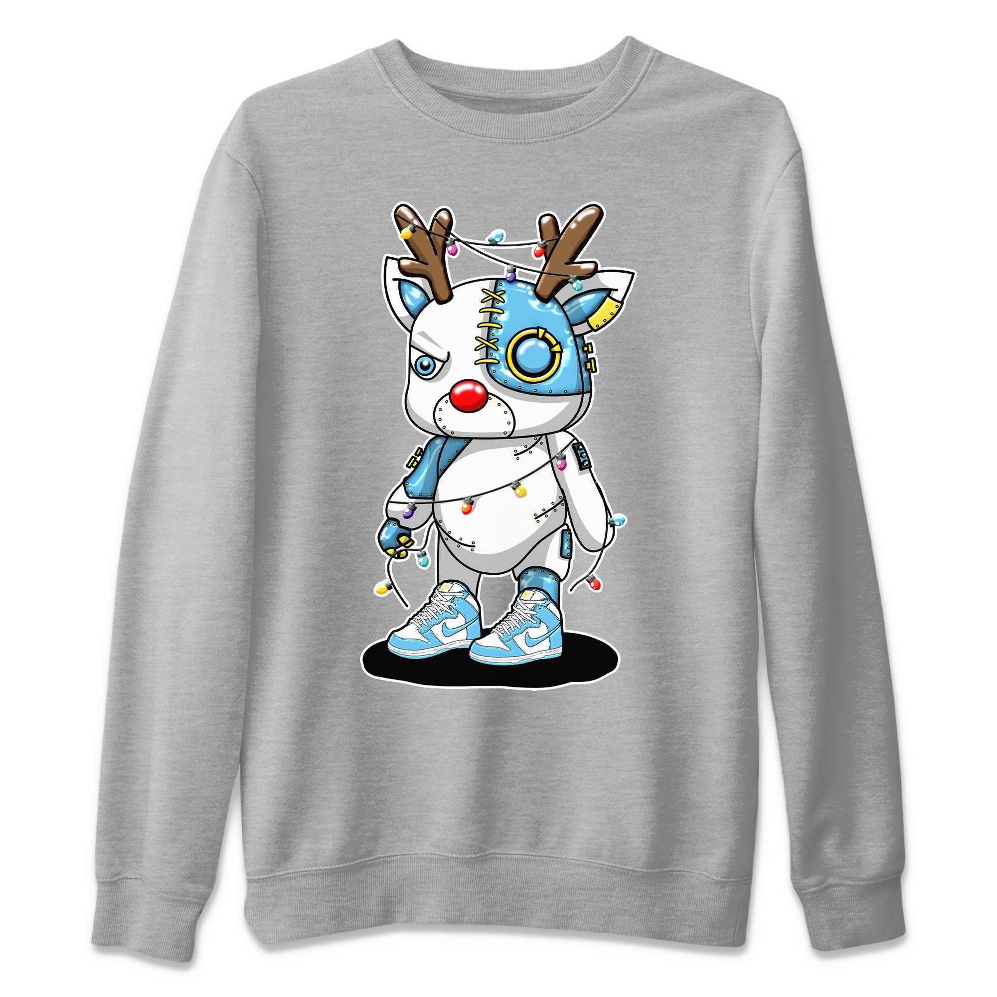 Cyborg Reindeer Unisex Sweater – Dunk Blue Chill, Sneakers Matching Sweater