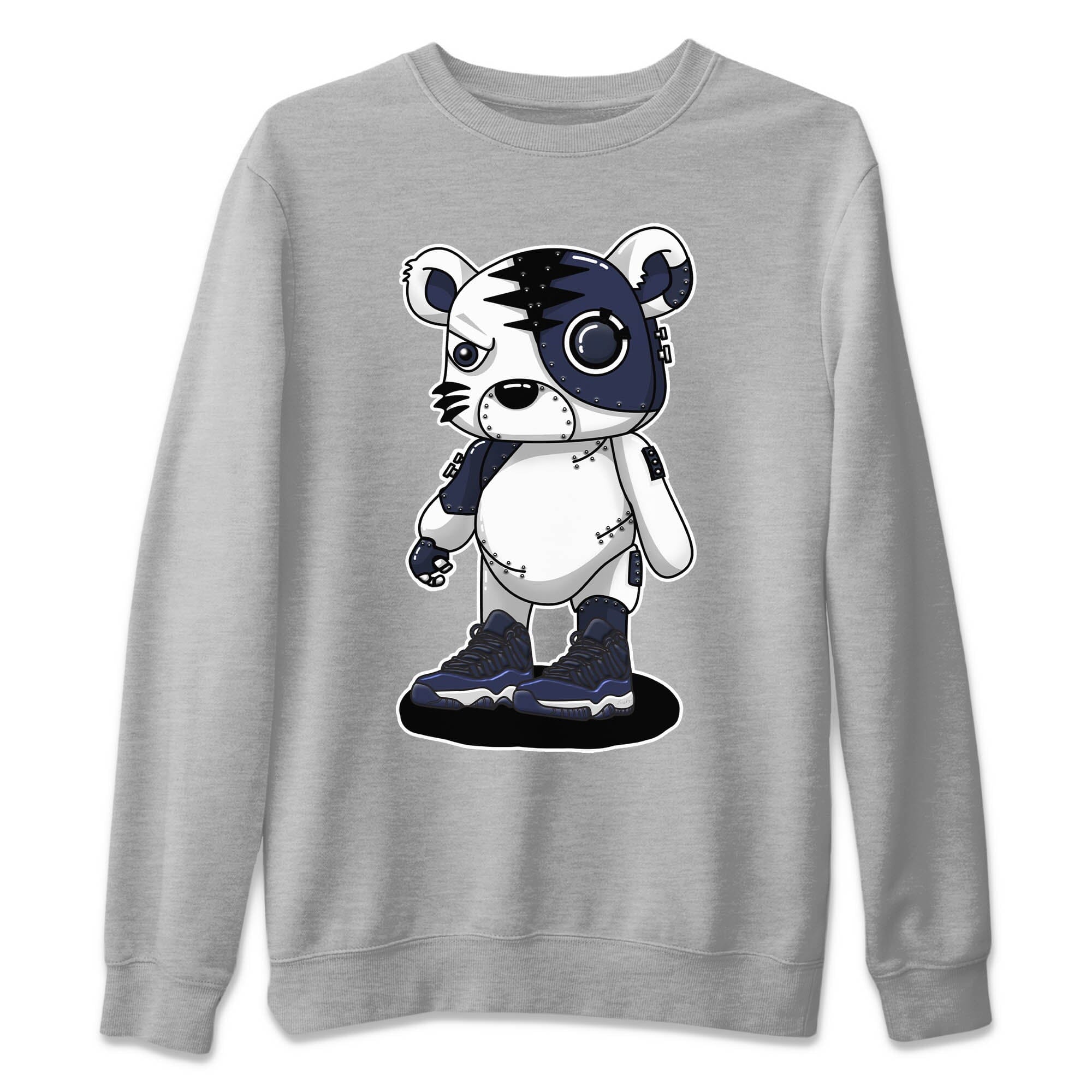 Cyborg Tiger Unisex Sweater – Air Jordan 11 Midnight Navy, Sneakers Matching Sweater