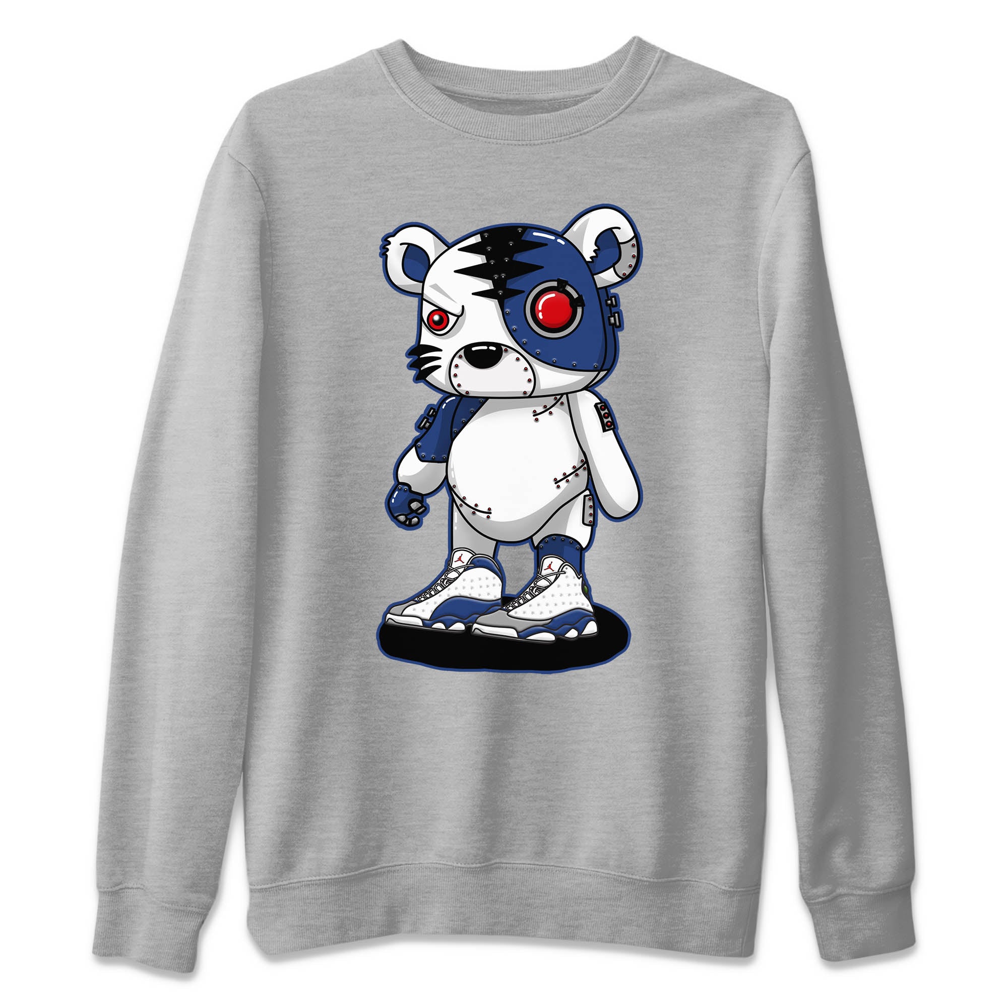 Cyborg Tiger Unisex Sweater – Air Jordan 13 French Blue, Sneakers Matching Sweater