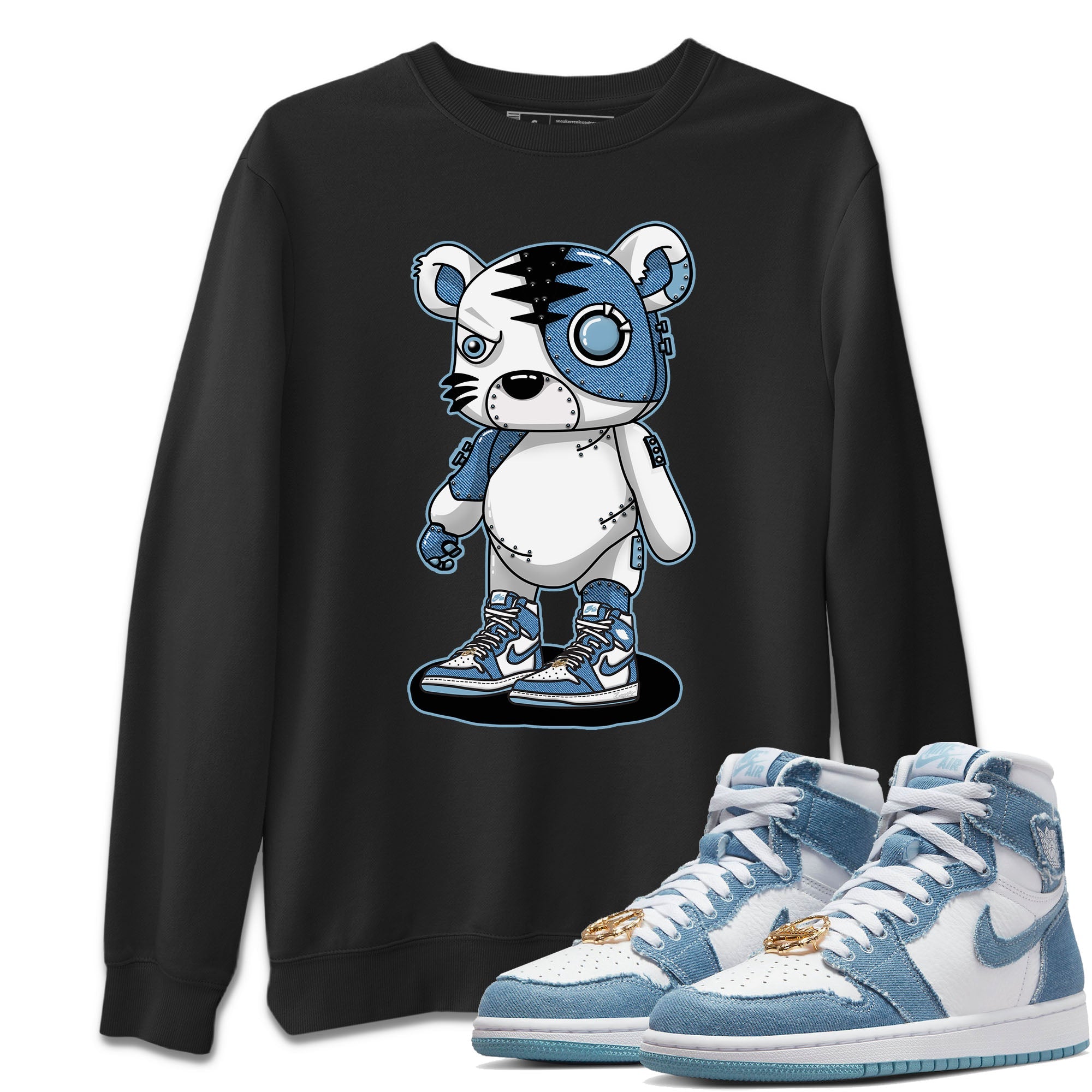 Cyborg Tiger Unisex Sweater – Air Jordan 1 Denim, Sneakers Matching Sweater