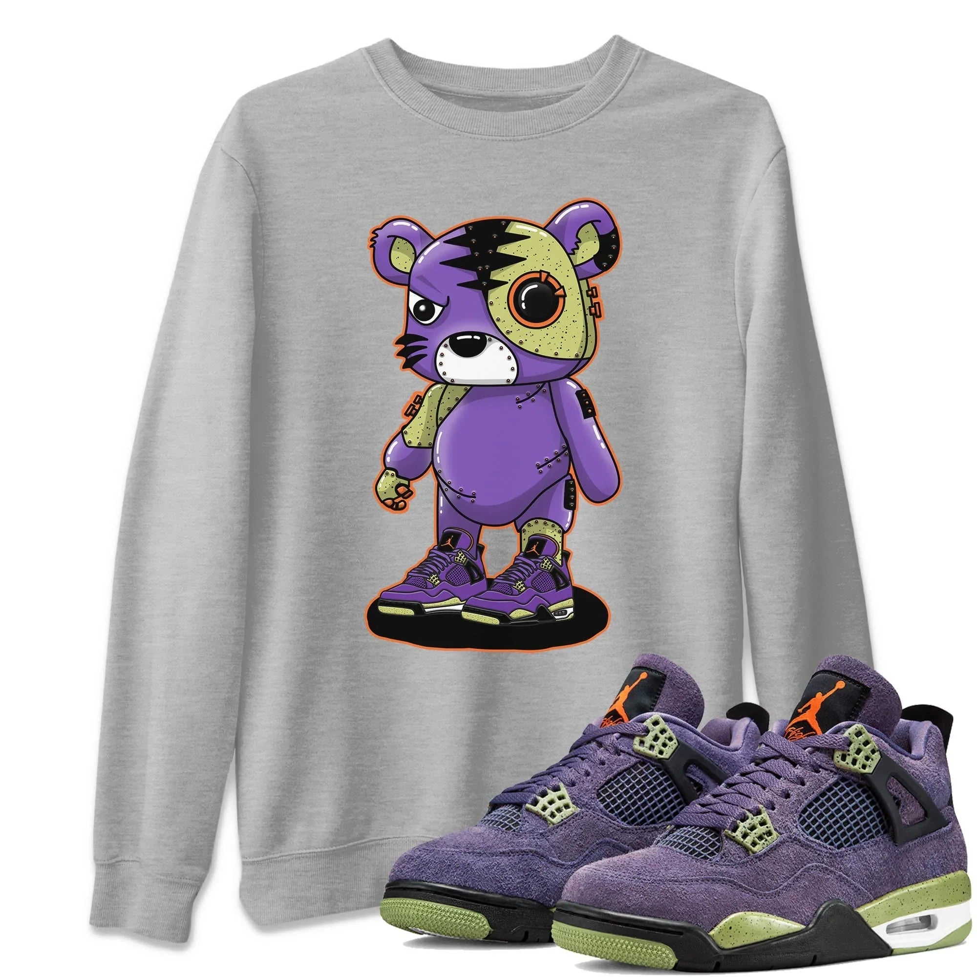Cyborg Tiger Unisex Sweater – Air Jordan 4 Canyon Purple, Sneakers Matching Sweater