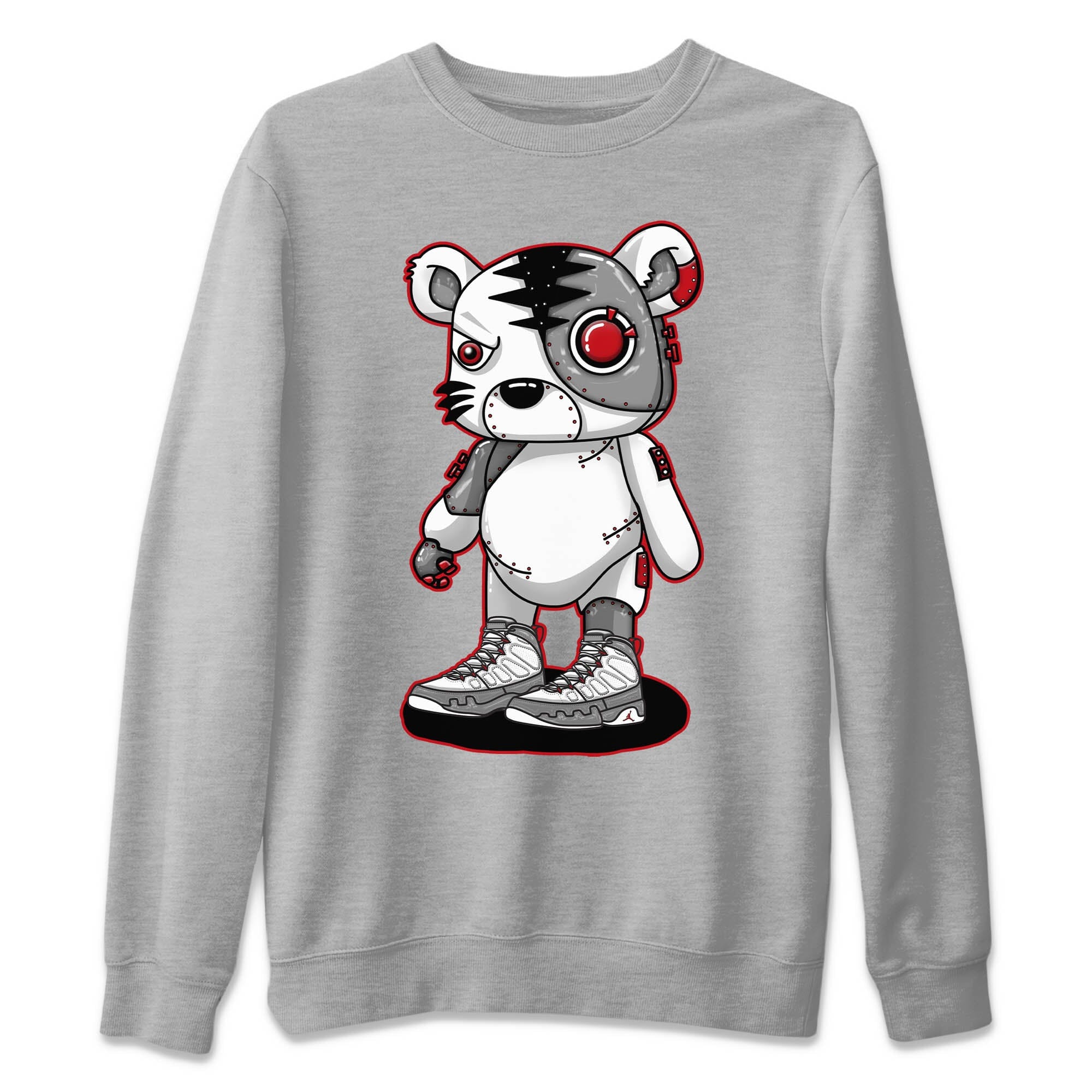 Cyborg Tiger Unisex Sweater – Air Jordan 9 Fire Red, Sneakers Matching Sweater